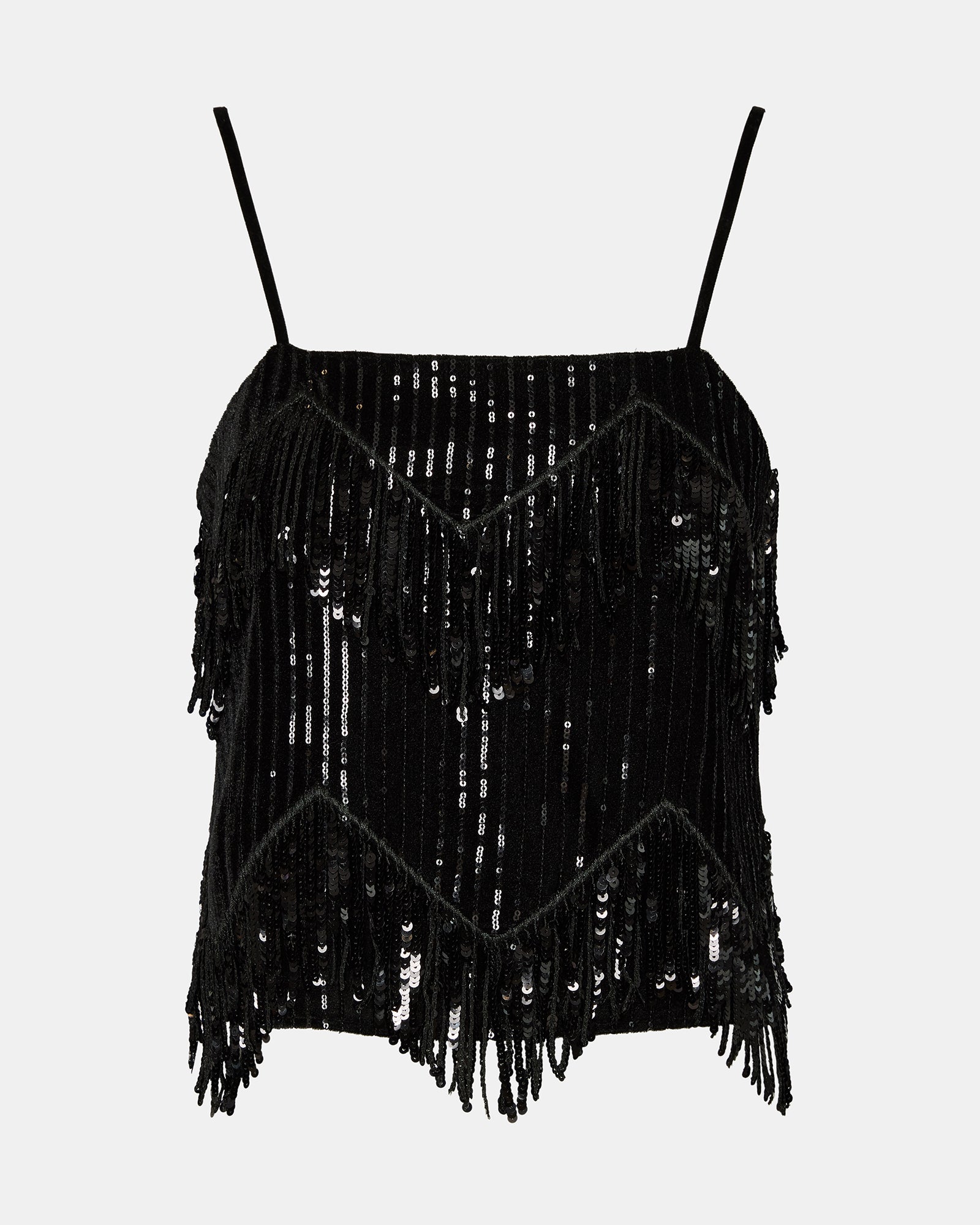 Blakelyn Sequin Top Black