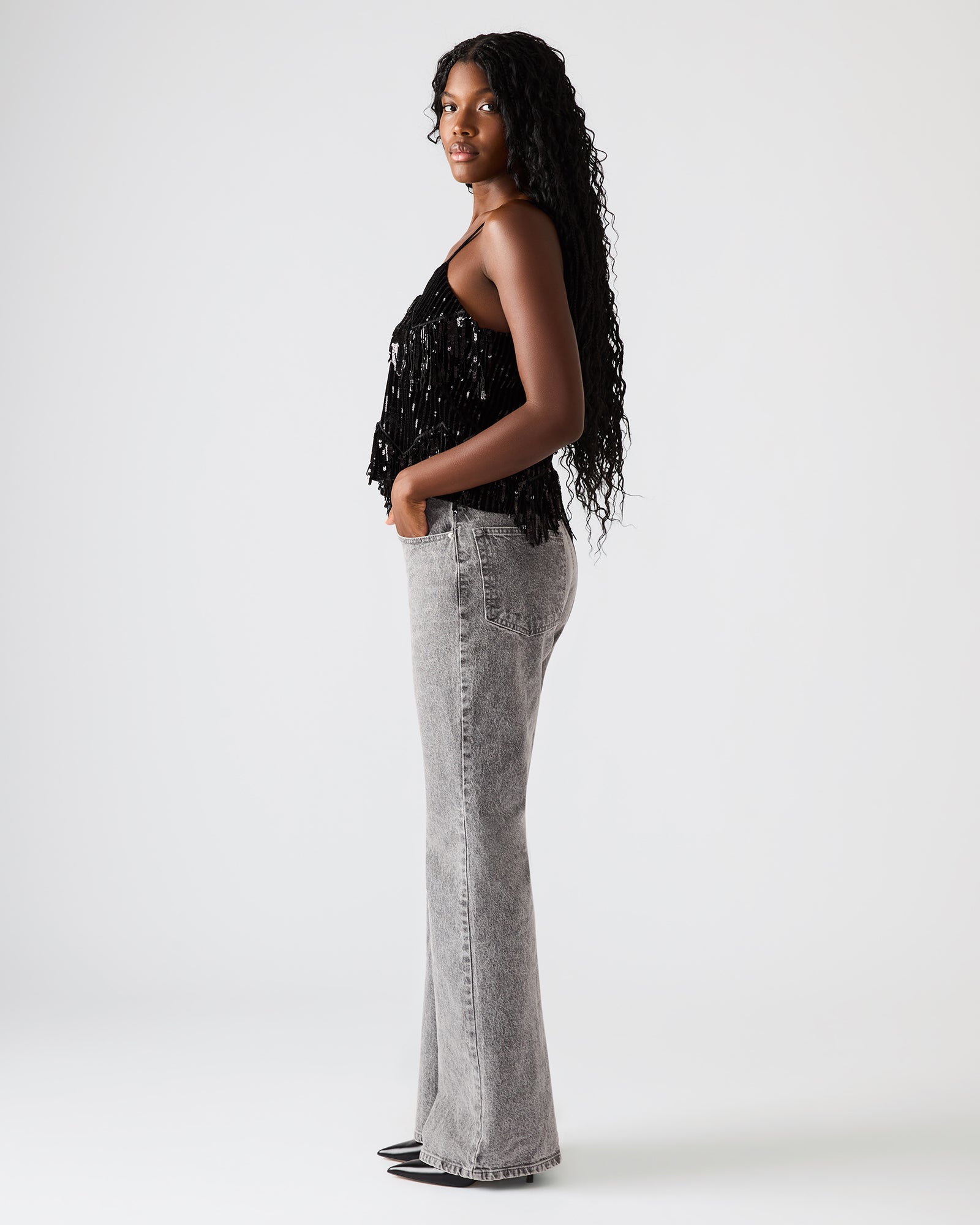 Blakelyn Sequin Top Black