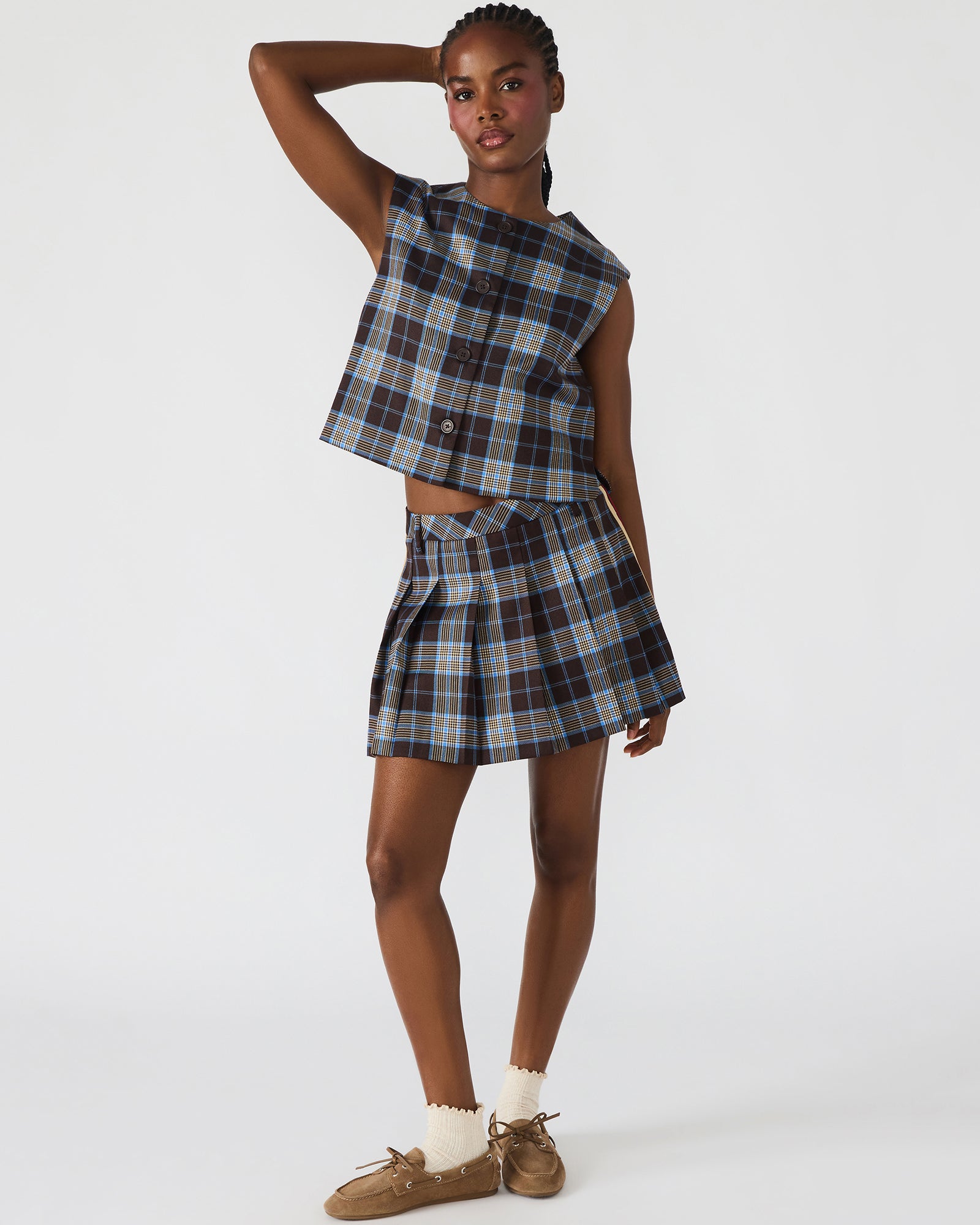 Margo Skirt Brown Plaid