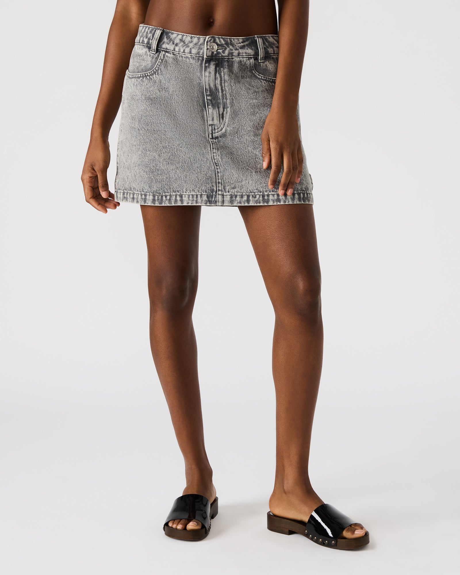 Abaco Denim Skirt Light Grey