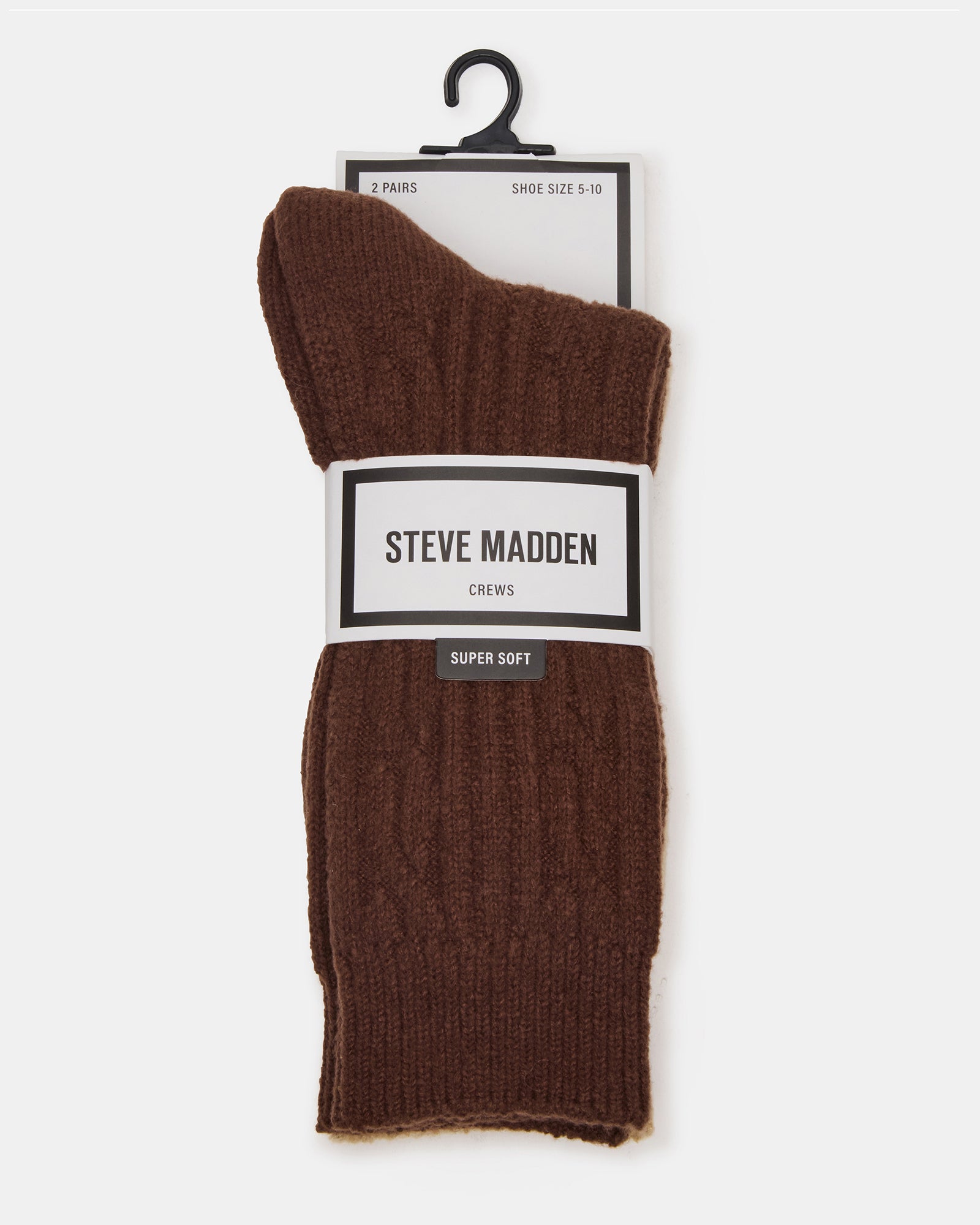 2 Pack Cable Texture Boot Socks Brown