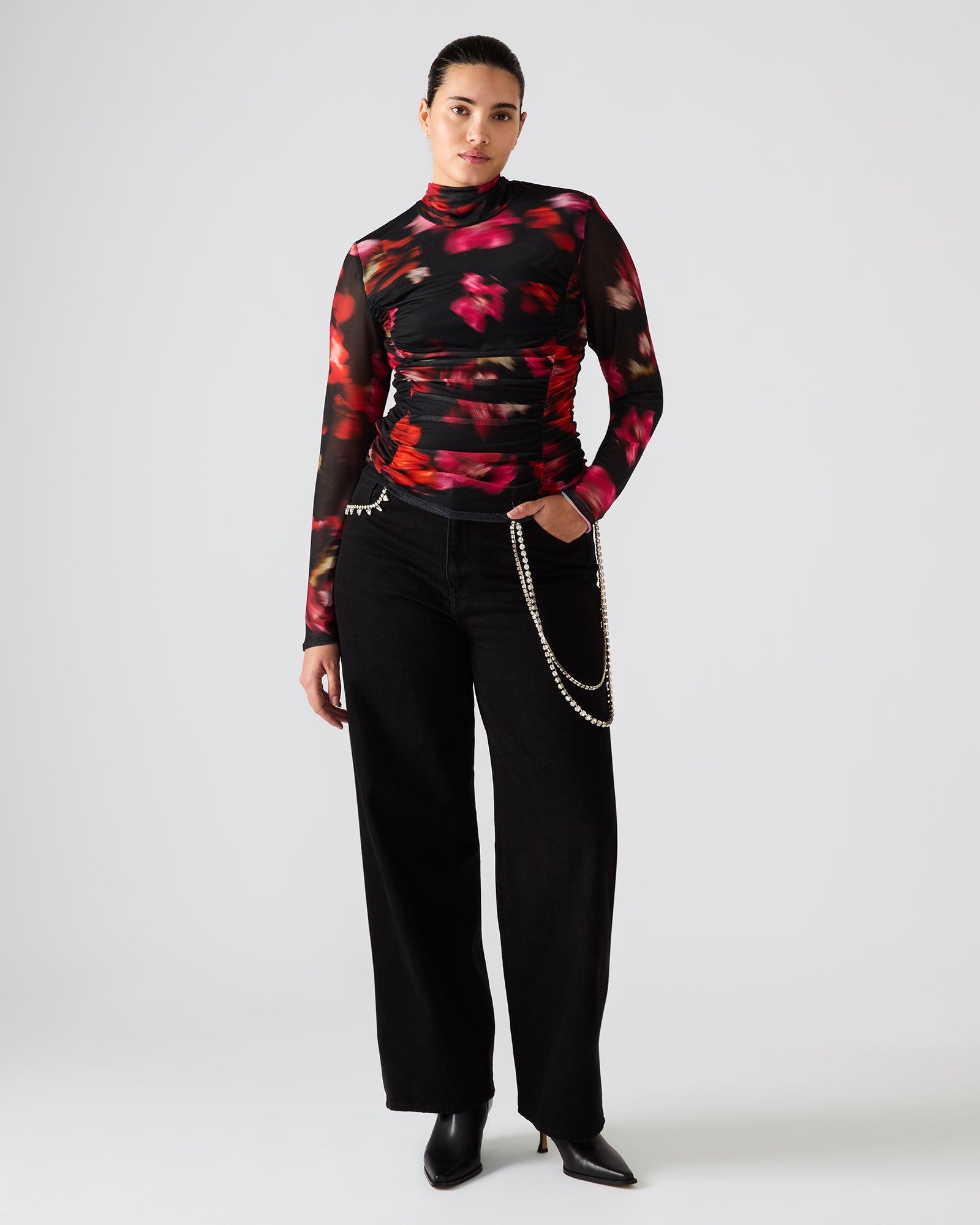 Taylore Top Blurry Floral