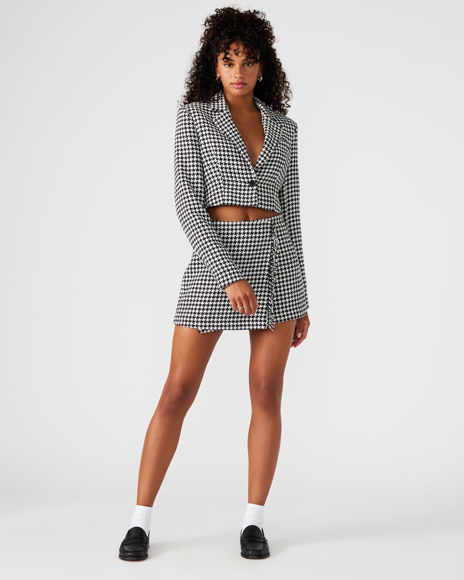 Rupi Cropped Blazer Black/white