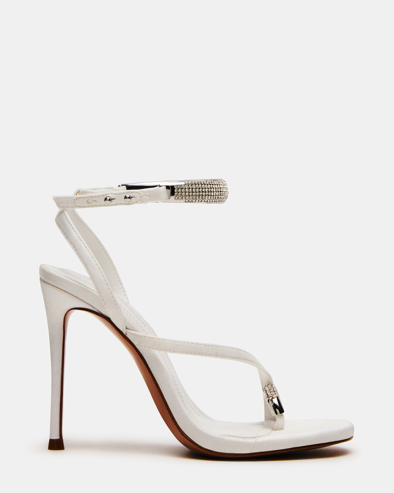 Tia Rhinestones White Satin