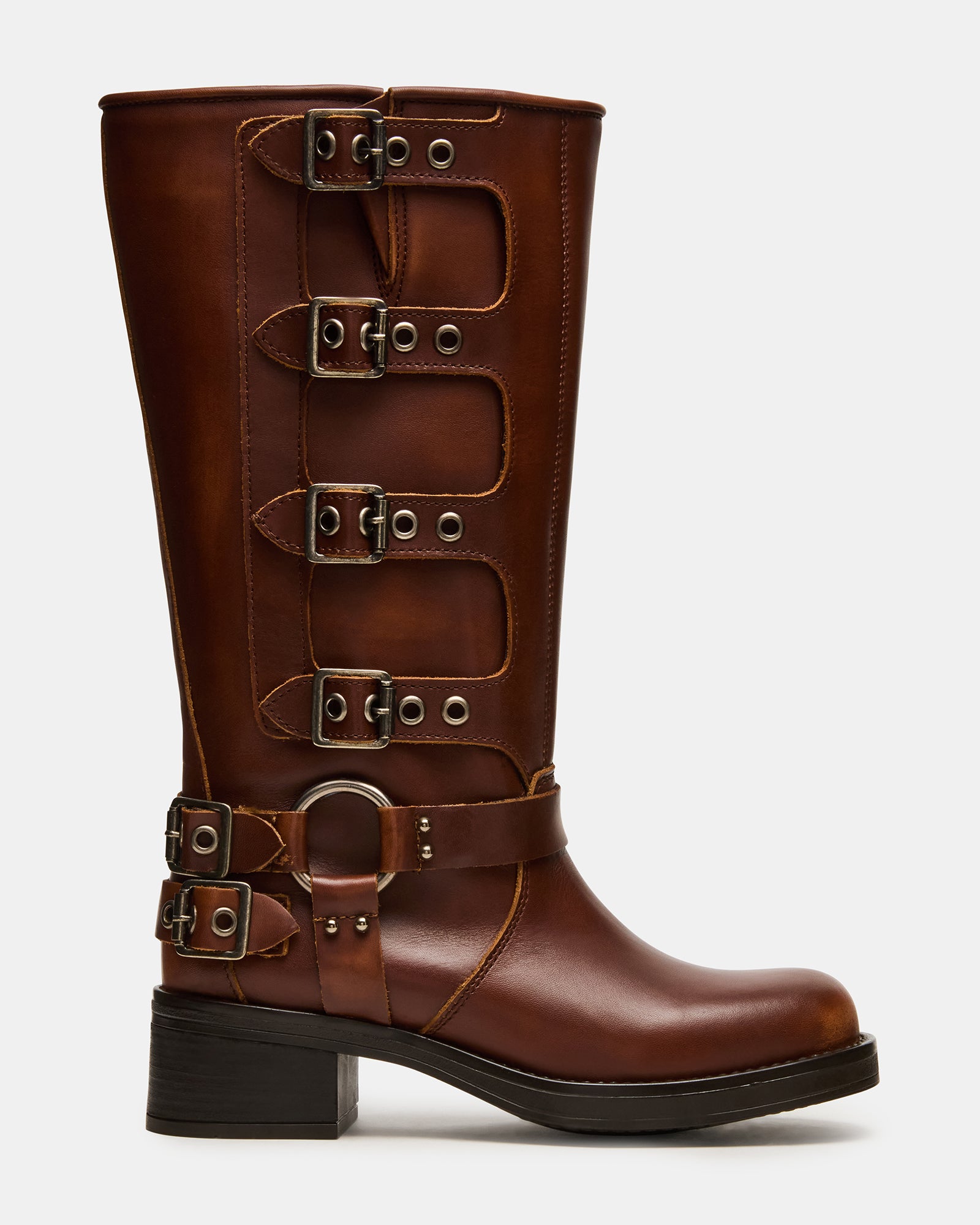 Rocky Cognac Distressed Wide Calf