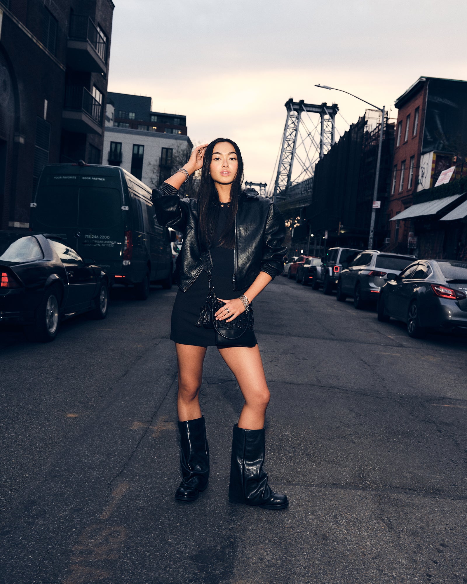 Benton Black Leather