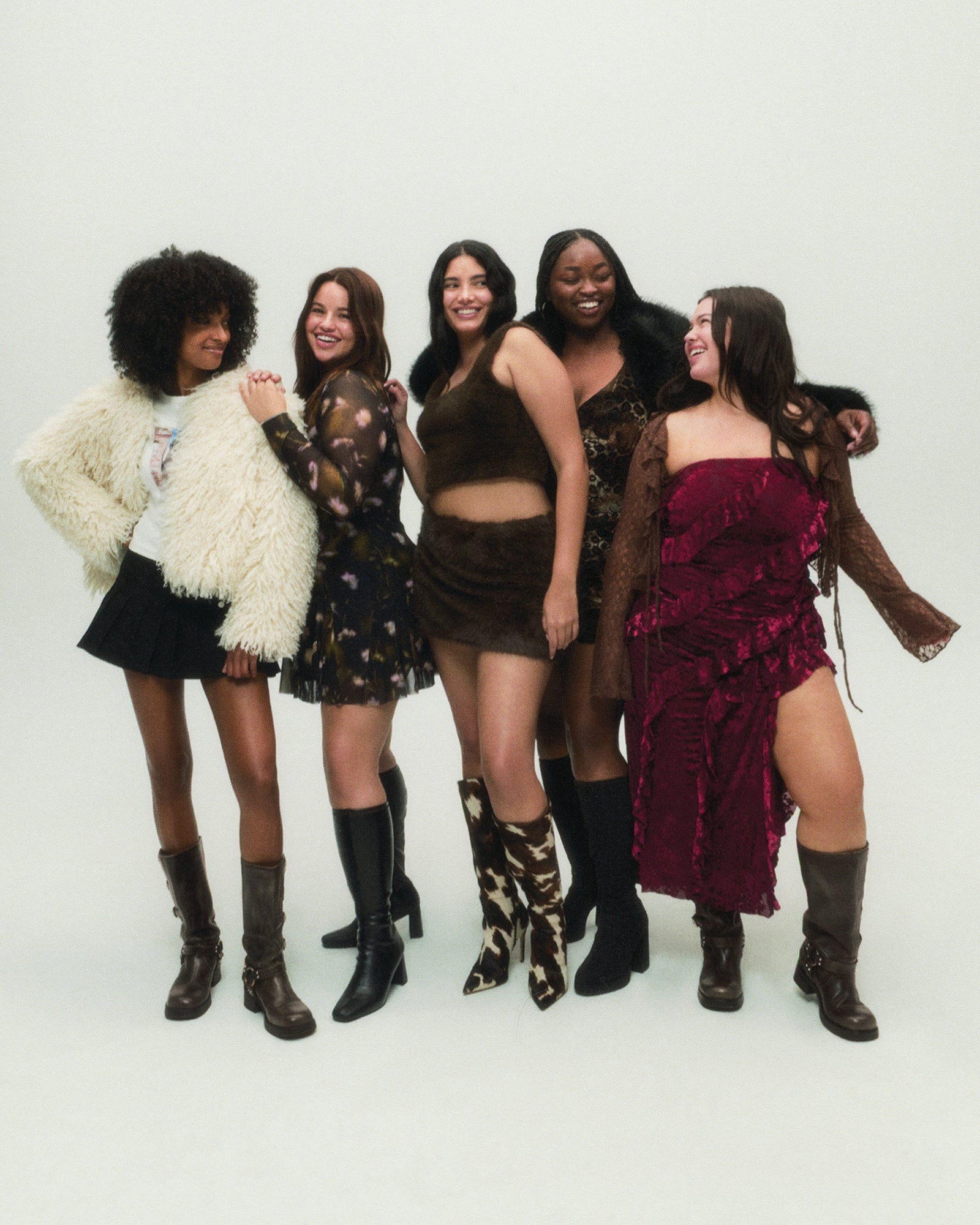 Nitro Brown Cow Print Wide Calf