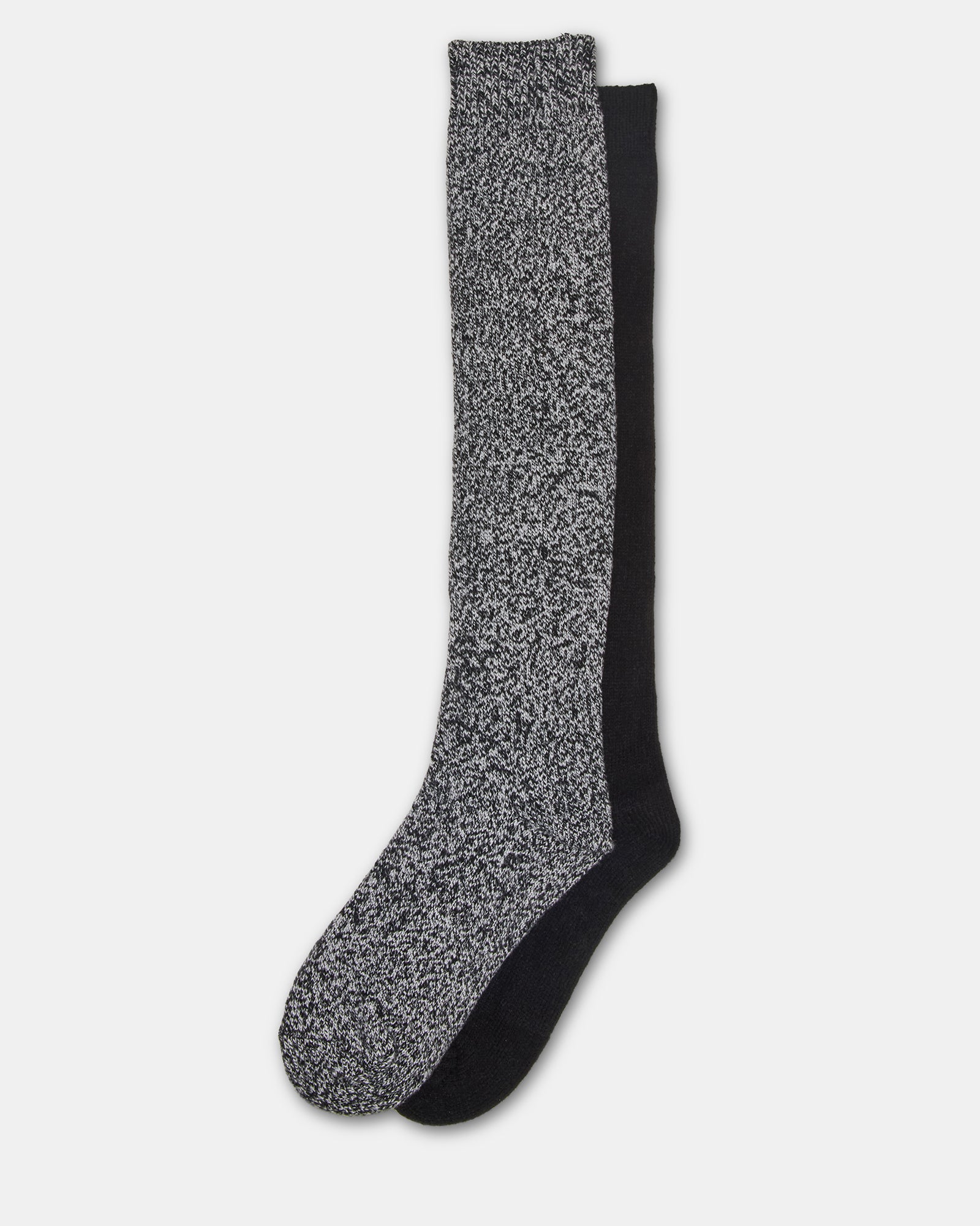 Fall 2 Pack Marled Knee High Socks Black