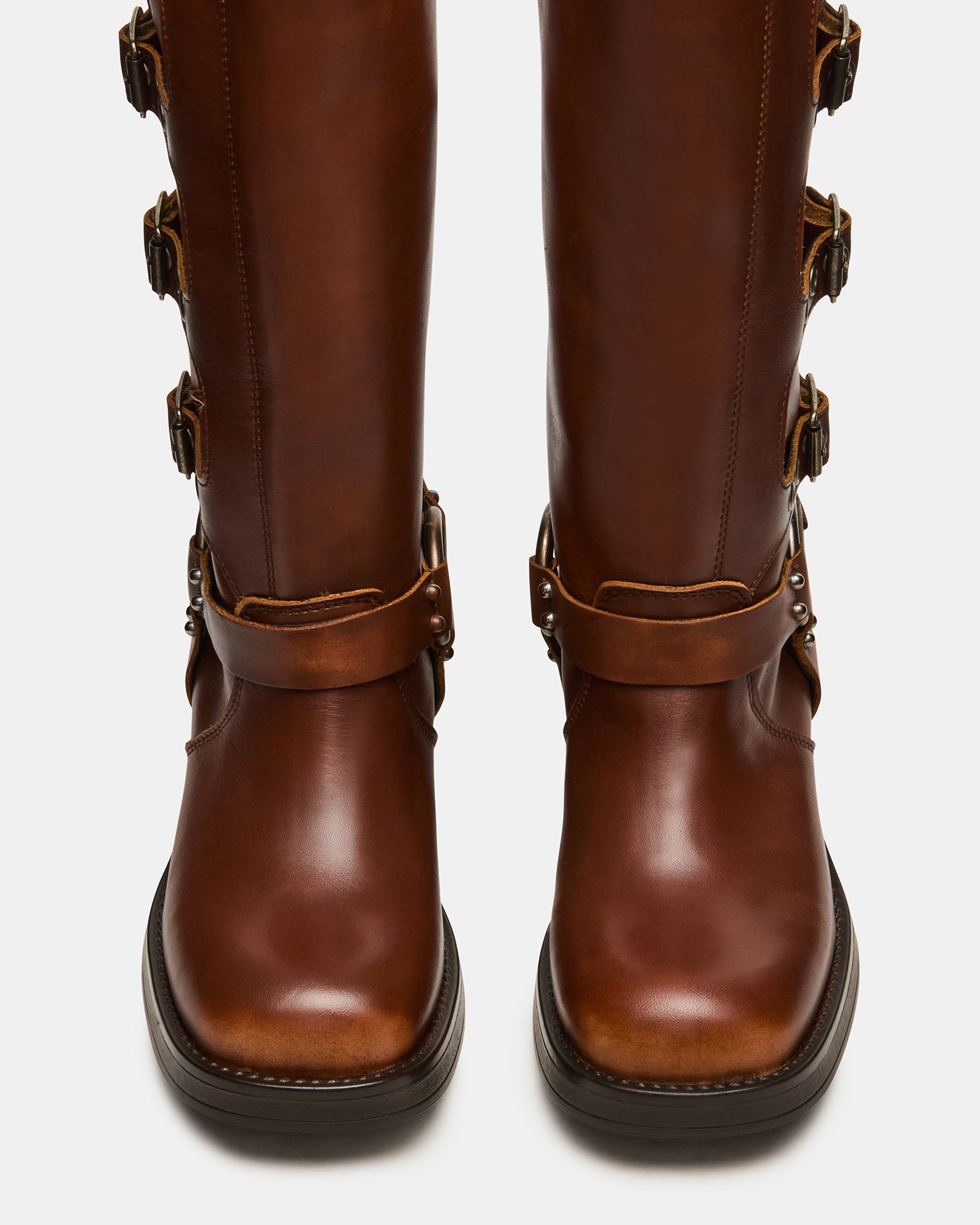 Rocky Cognac Distressed Wide Calf