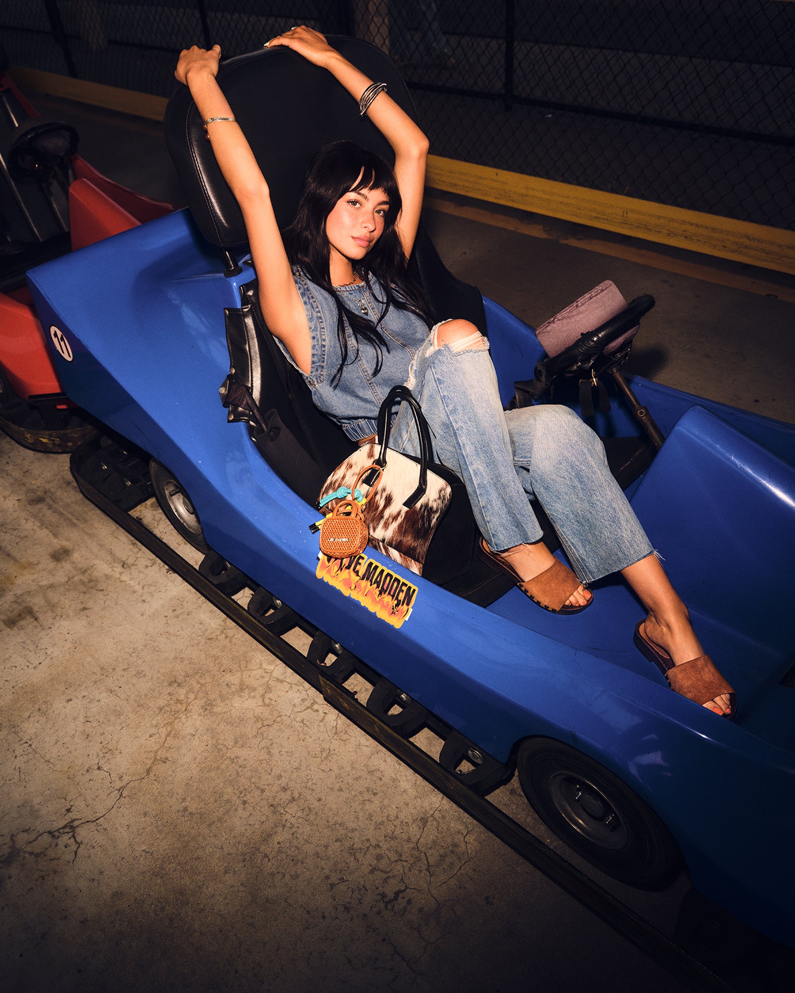 Leila Denim Top Dark Blue