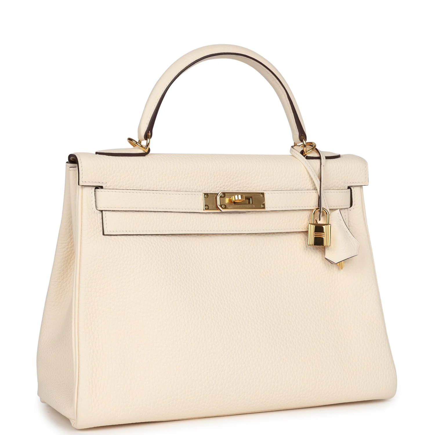 Pre-owned Hermes Kelly Retourne 32 Nata Clemence Gold Hardware