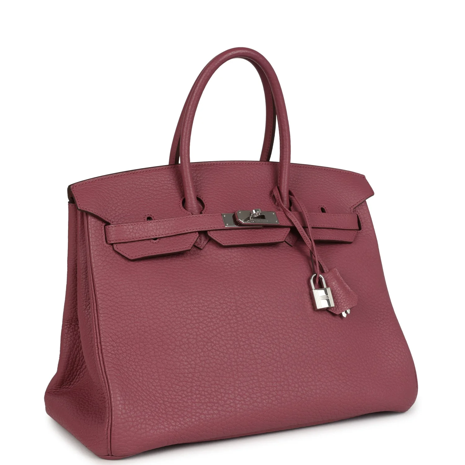 Pre-owned Hermes Birkin 35 Bois De Rose Fjord Palladium Hardware