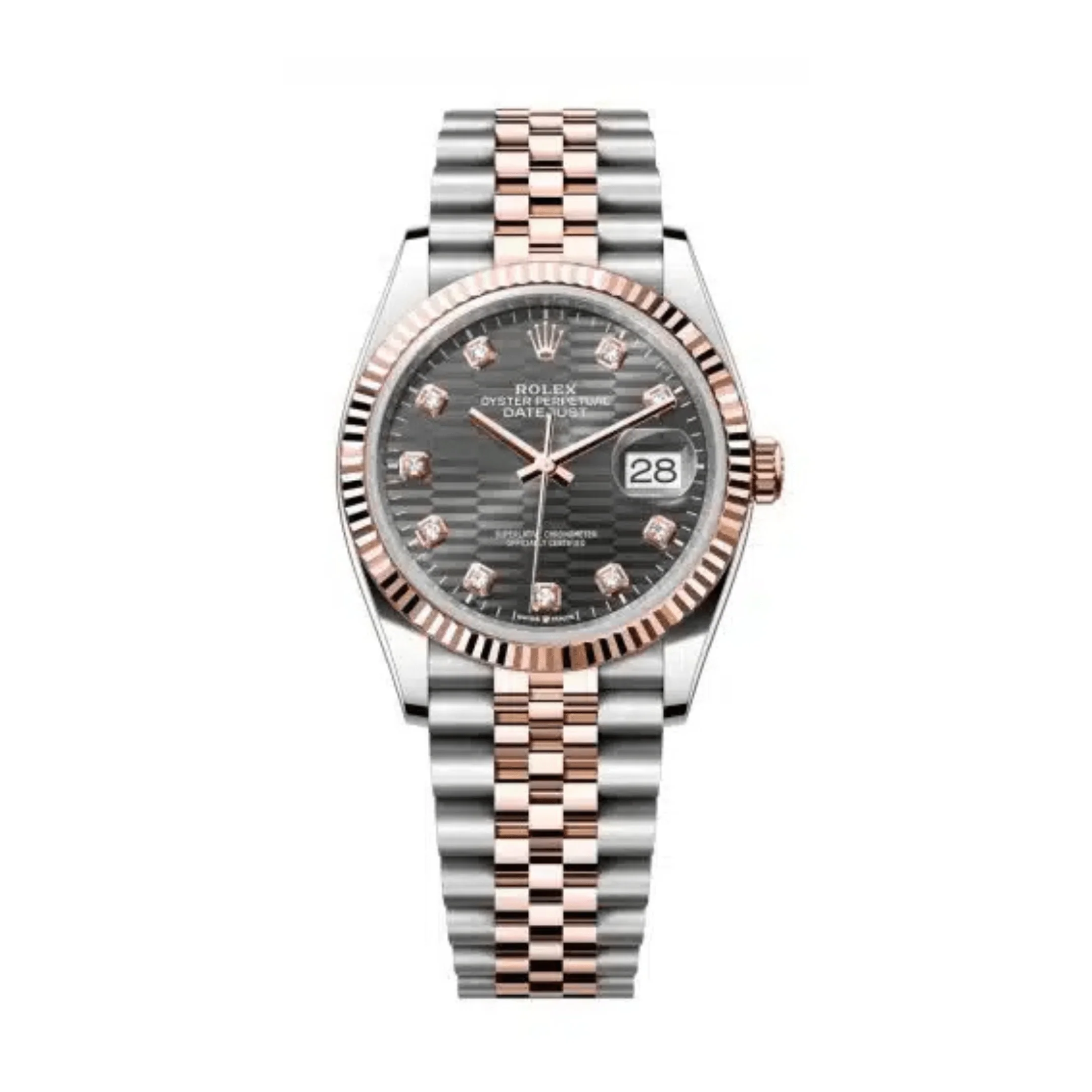 Rolex Datejust 36 126231 Rose Gold Stainless Steel Slate Motif Diamond Dial (2023)
