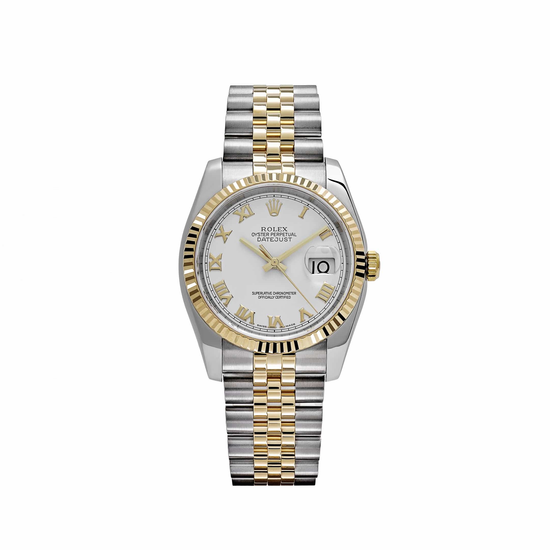 Rolex Datejust 36 126233 Yellow Gold Stainless Steel White Roman Dial Jubilee (2025)