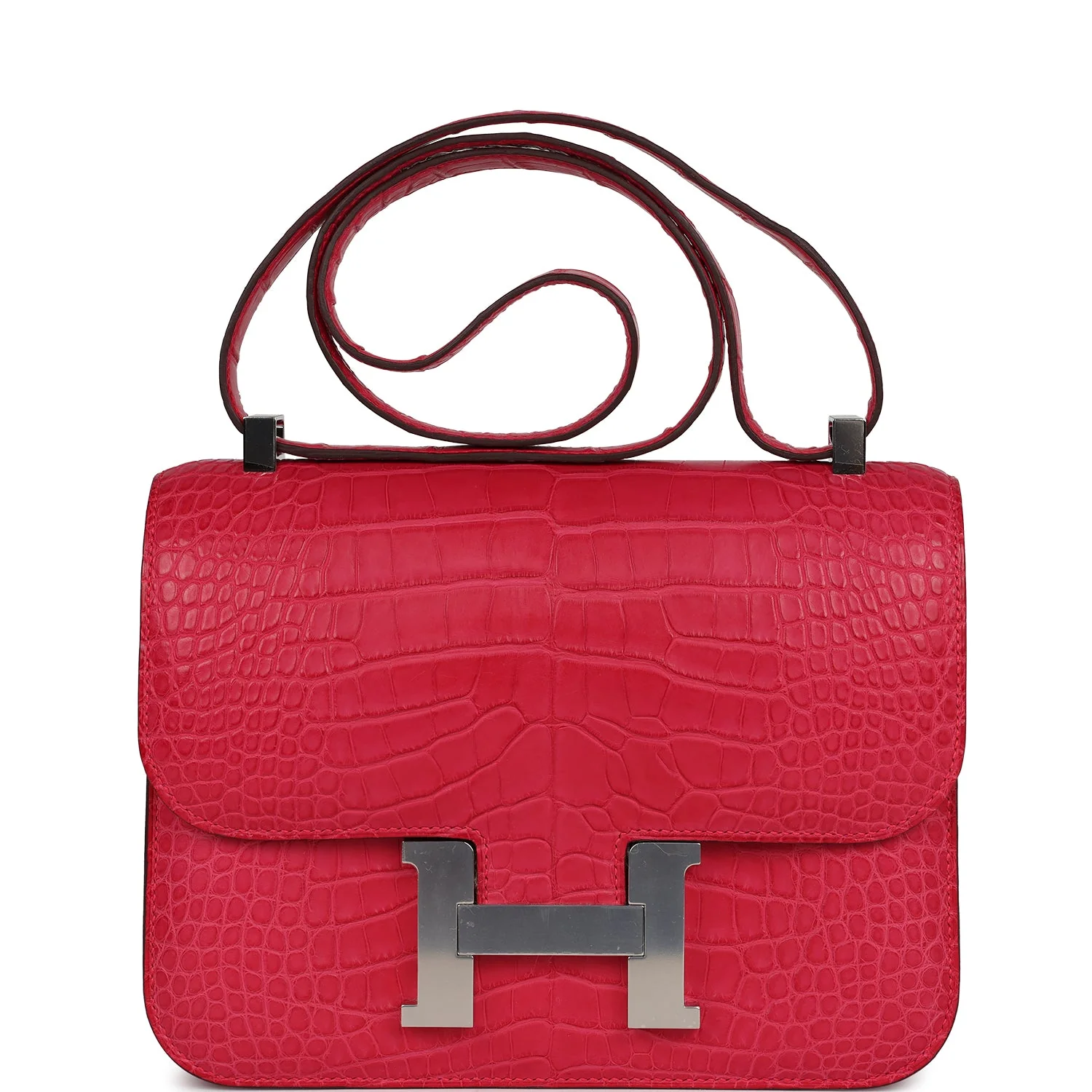 Hermes Constance 1-24 Rose Extreme Matte Alligator Palladium Hardware