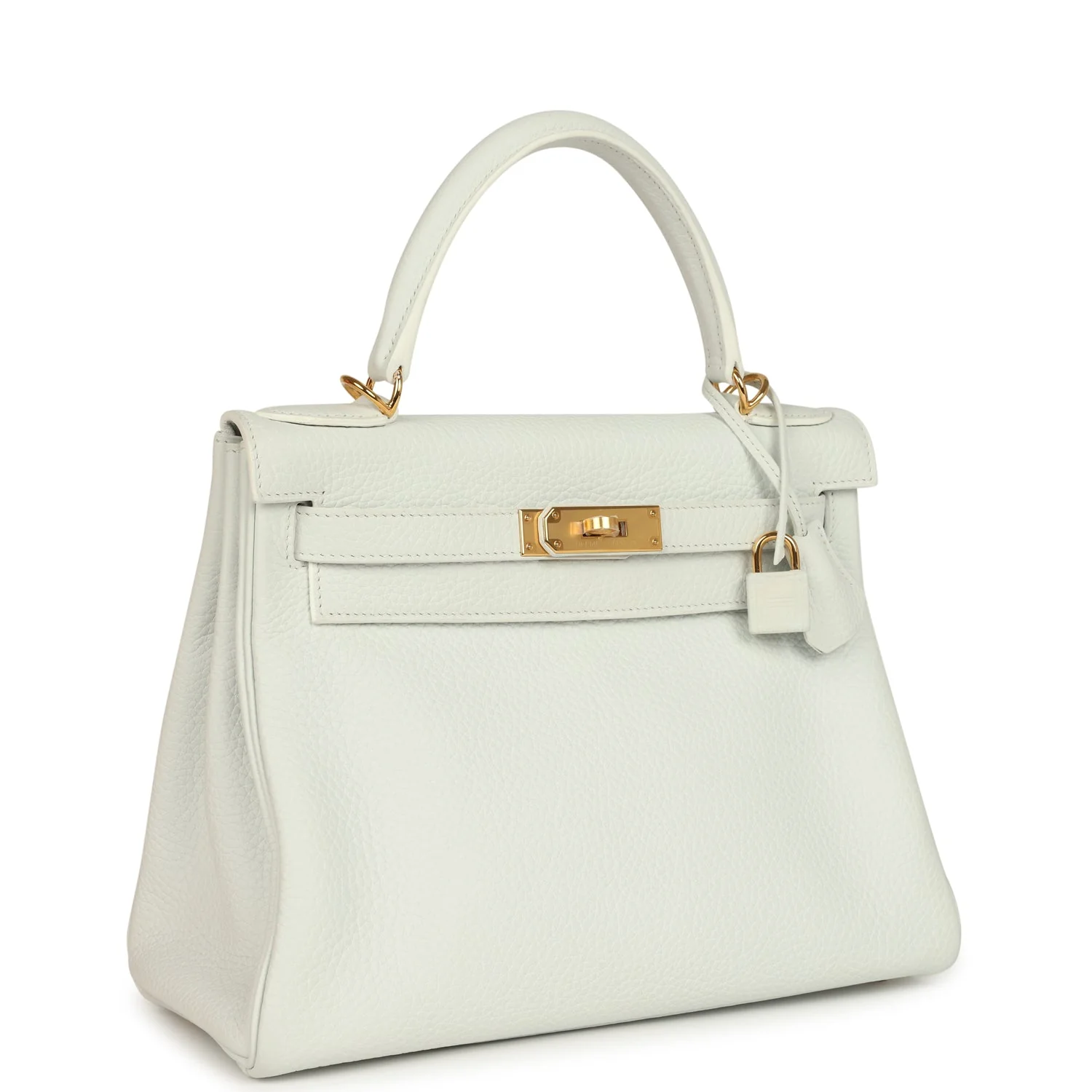 Hermes Kelly Retourne 28 White Clemence Gold Hardware