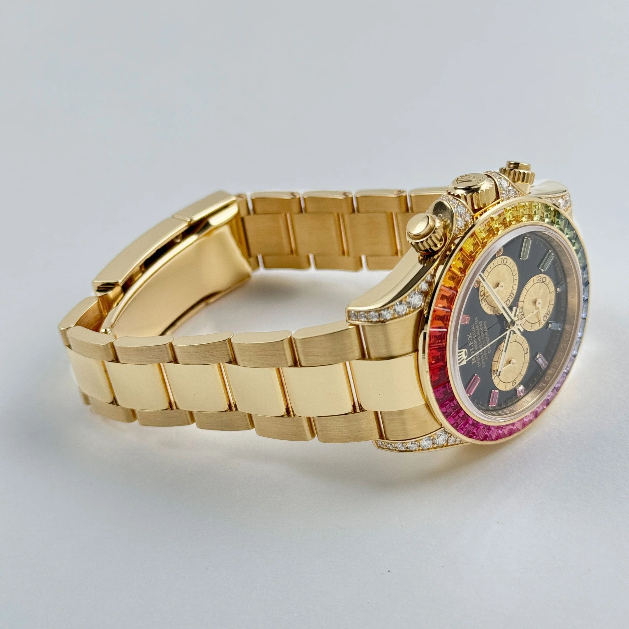 Rolex Daytona 126598RBOW 'Rainbow' Yellow Gold Black Dial Sapphire Bezel (2025)