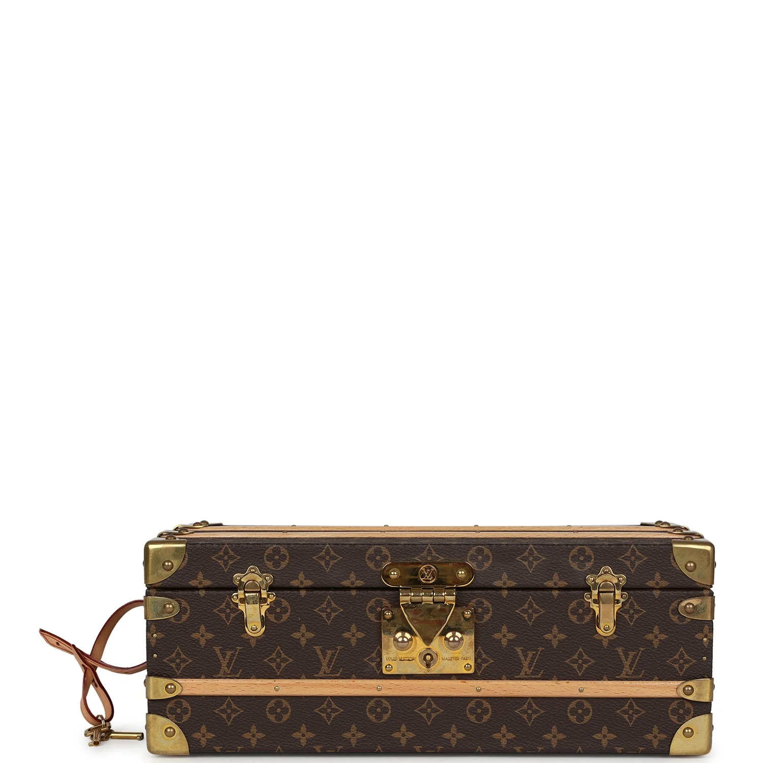 Pre-owned Louis Vuitton Malle Fleurs Trunk Brown Monogram Brass Hardware