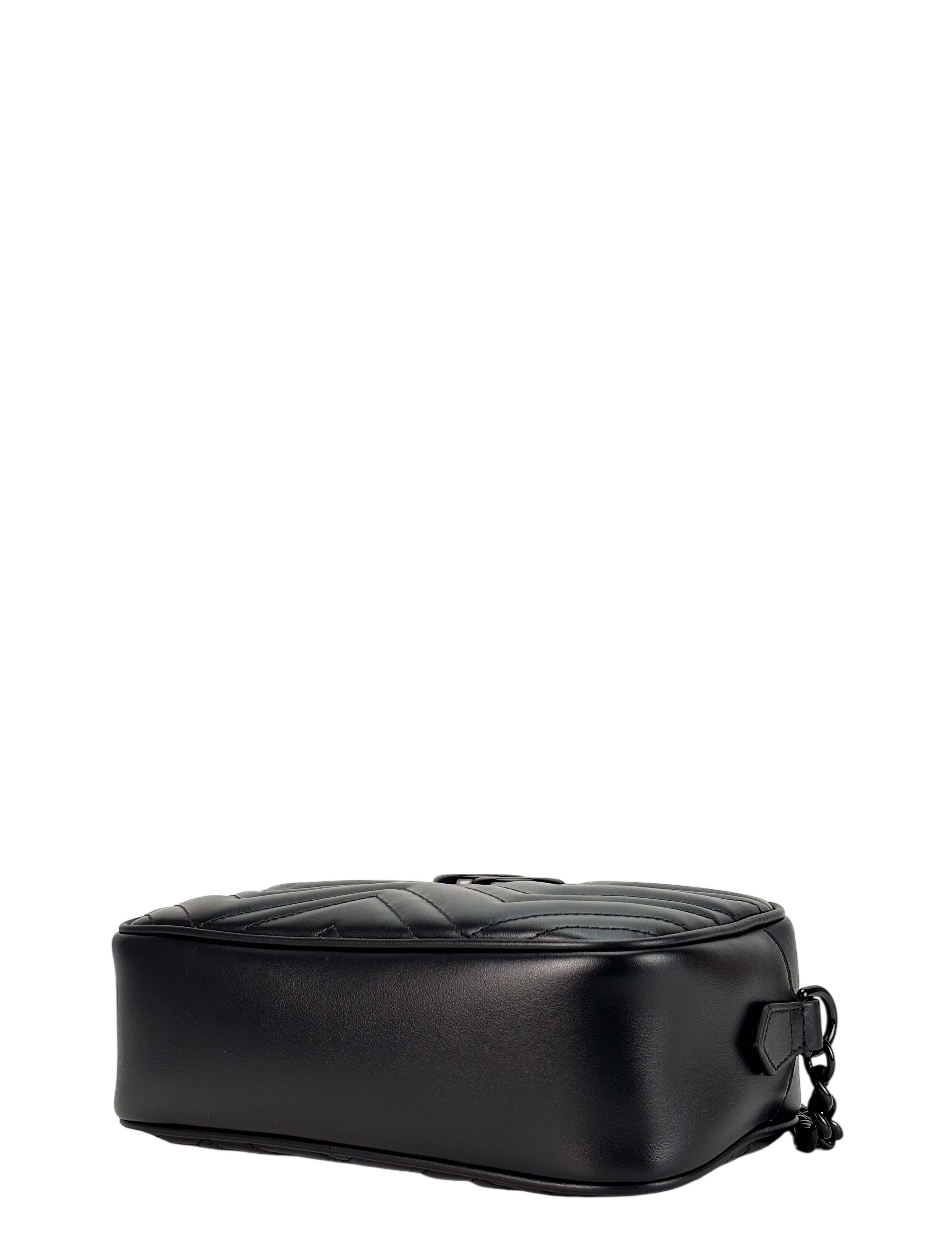 GUCCI - Black GG Marmont Camera Shoulder Bag