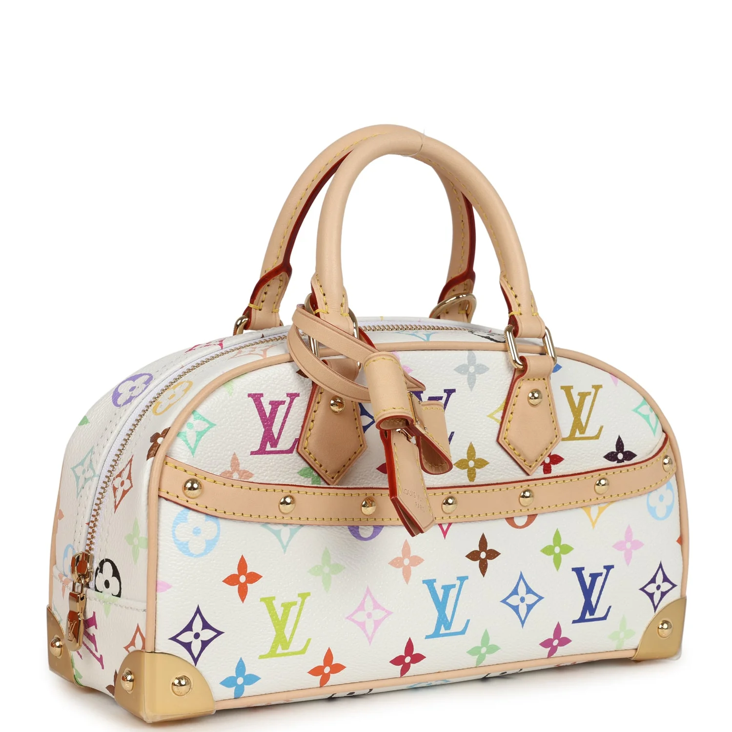Louis Vuitton X Takashi Murakami East West White Multicolor Monogram Gold Hardware