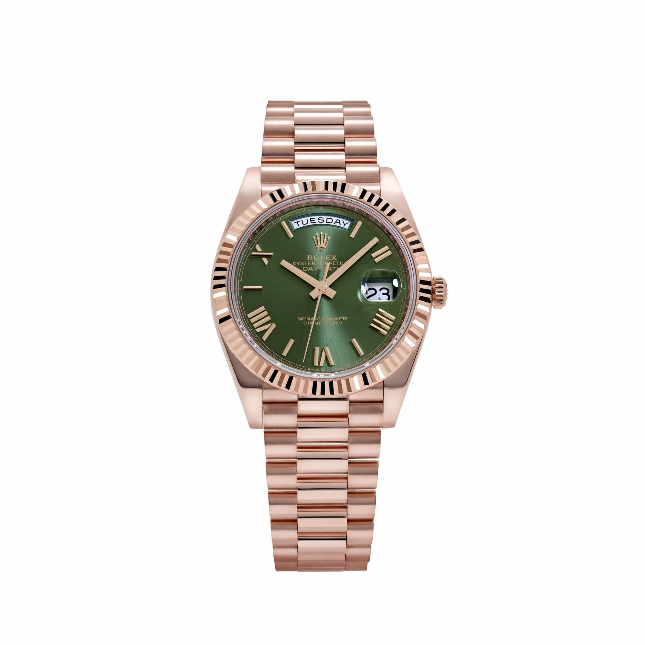 Rolex Day-Date 40 228235 Rose Gold Olive Green Dial (2021)
