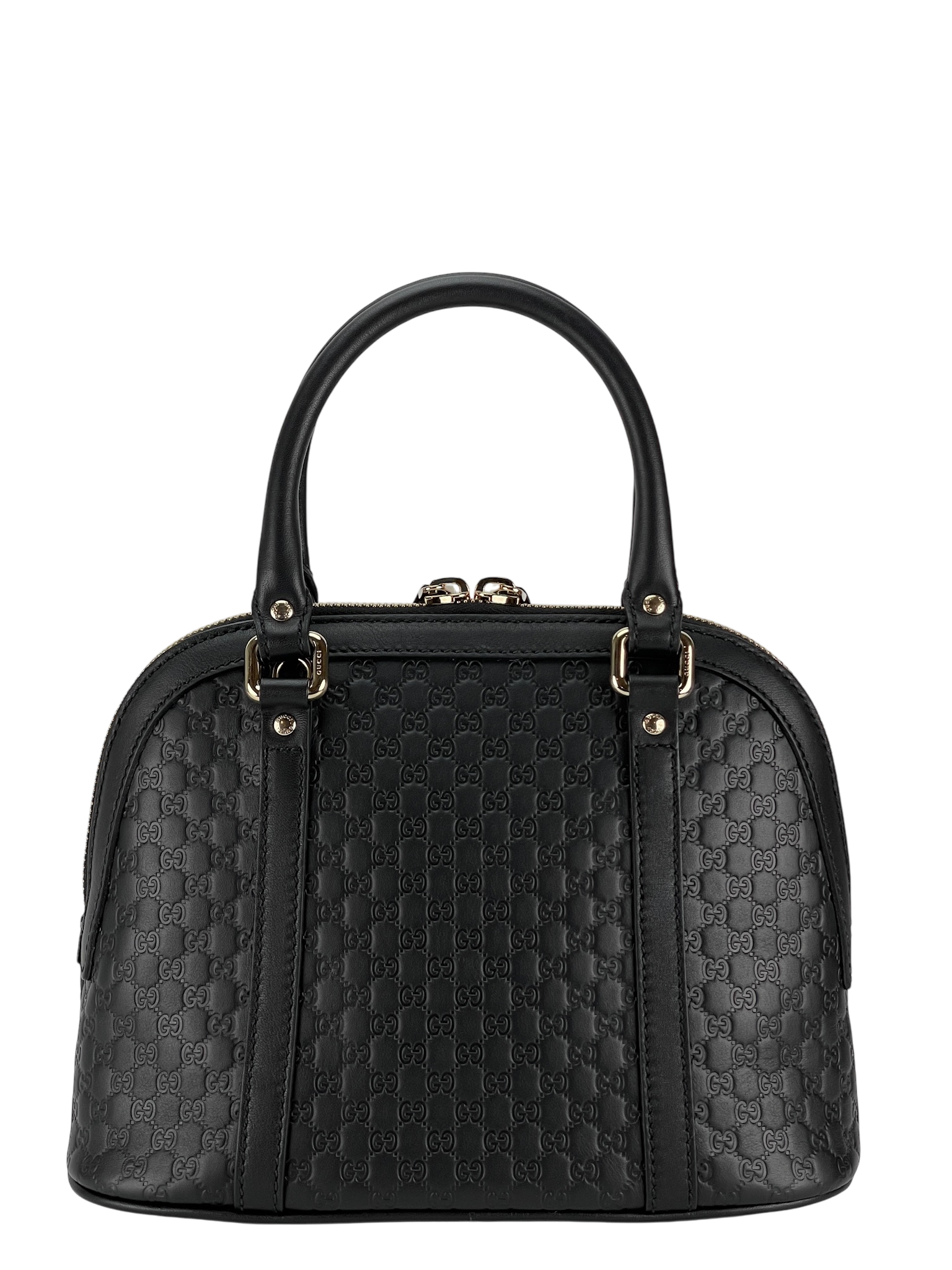 GUCCI - Black Calfskin Micro Guccissima Leather Dome Bag