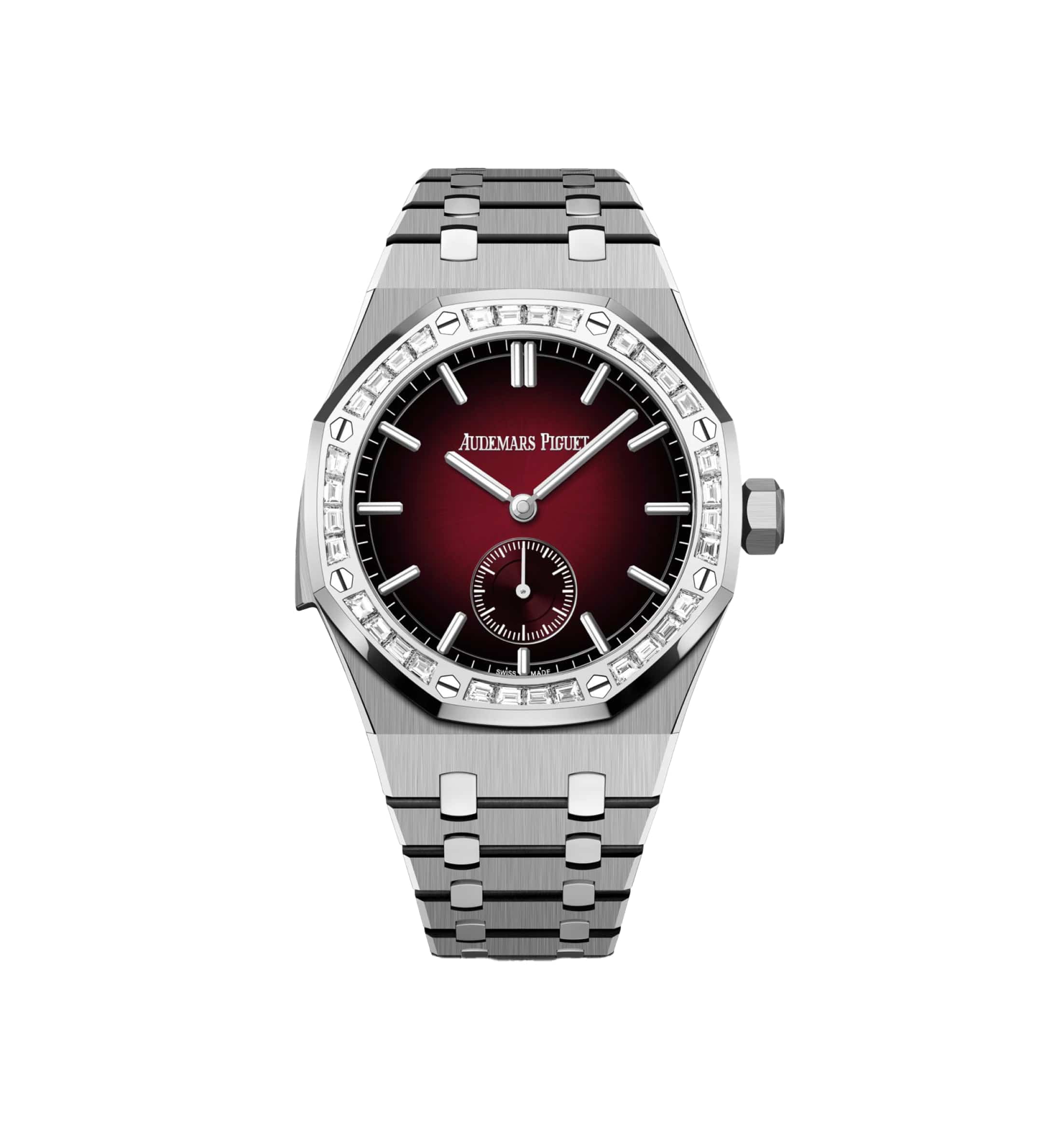 Audemars Piguet Royal Oak 26591IP.ZZ.1252IP.01 Minute Repeater Supersonnerie Titanium Smoked Burgundy Dial Diamond Bezel