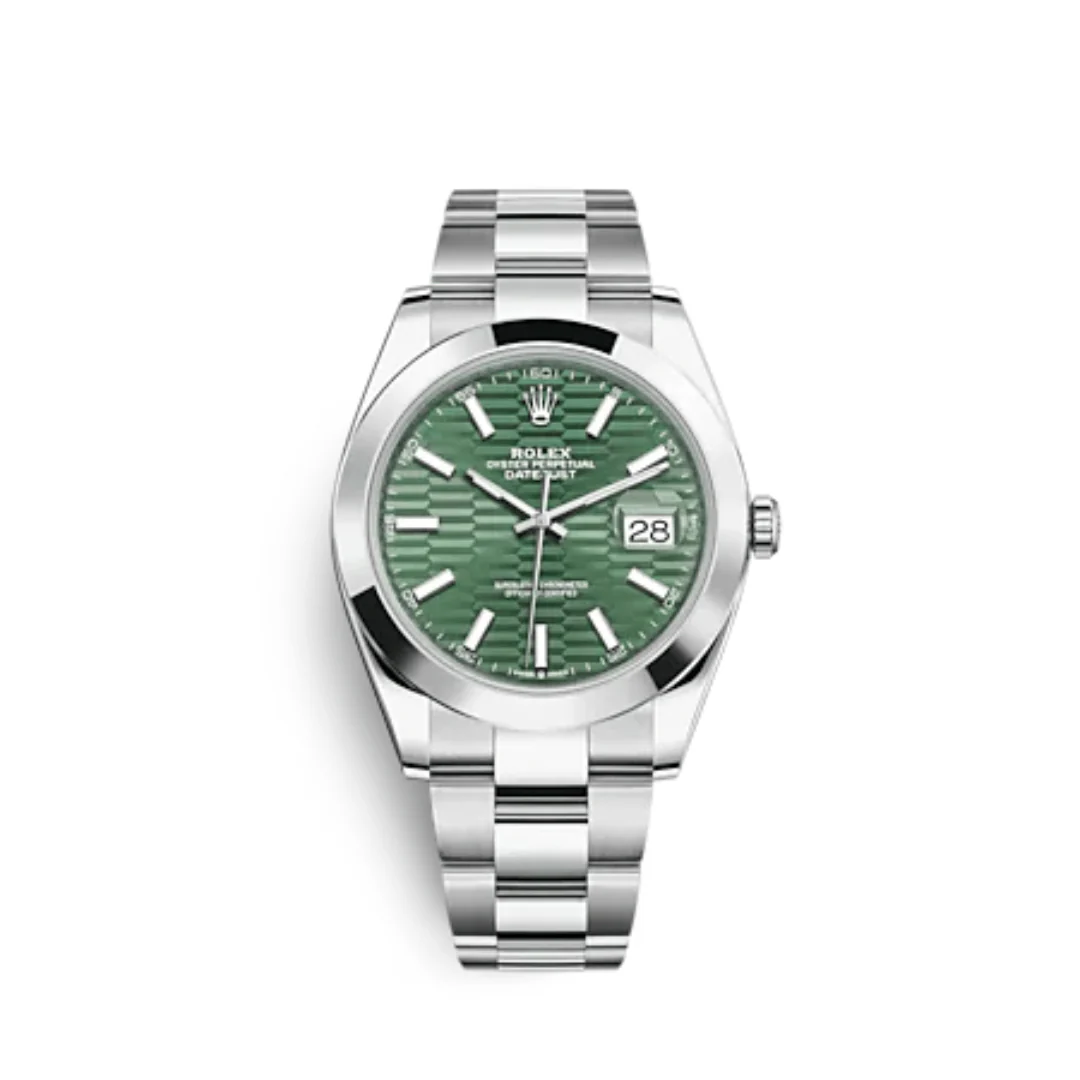 Rolex Datejust 41 126300 Stainless Steel Green Motif Dial Oyster