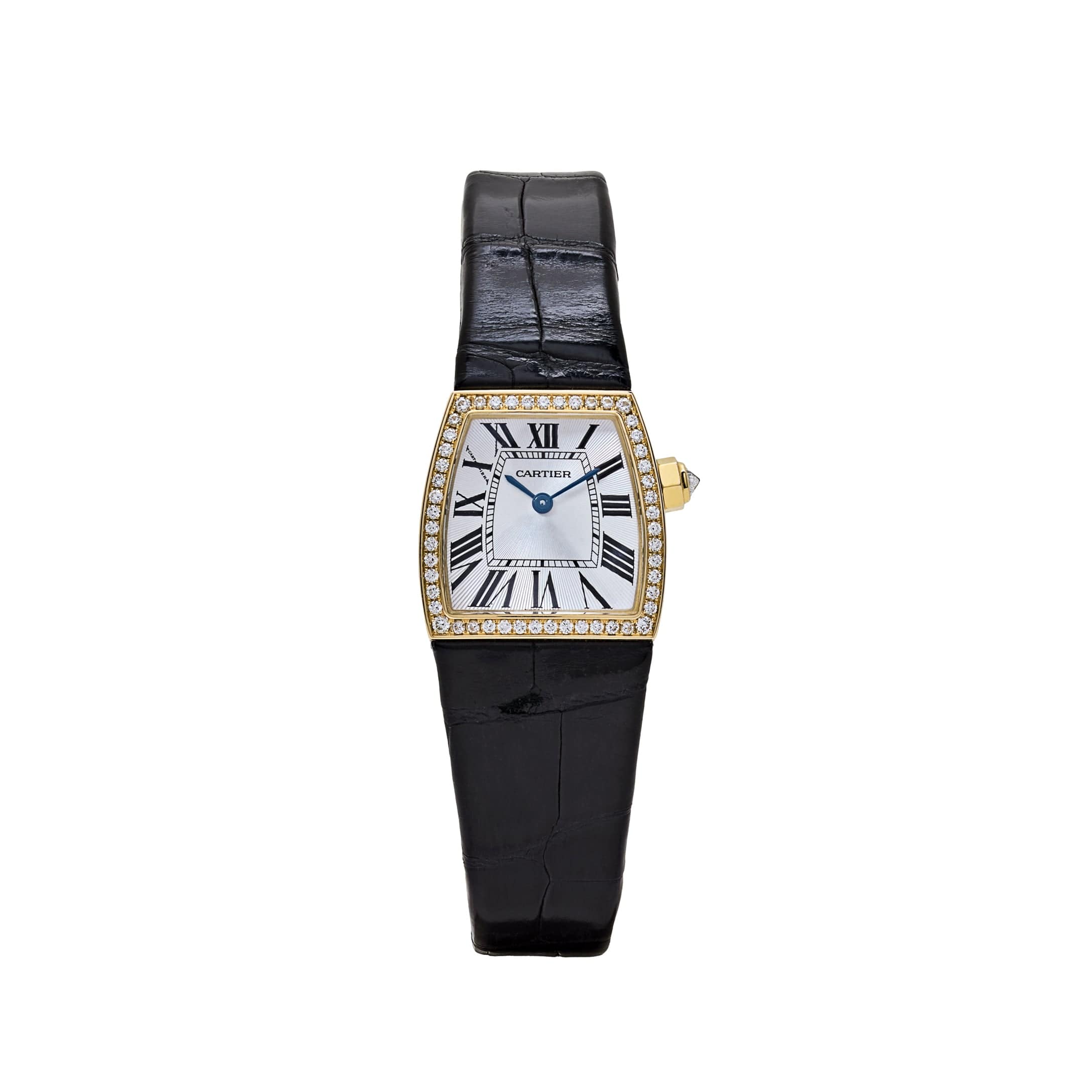 Cartier La Doña 2904 Yellow Gold Diamond Bezel Alligator