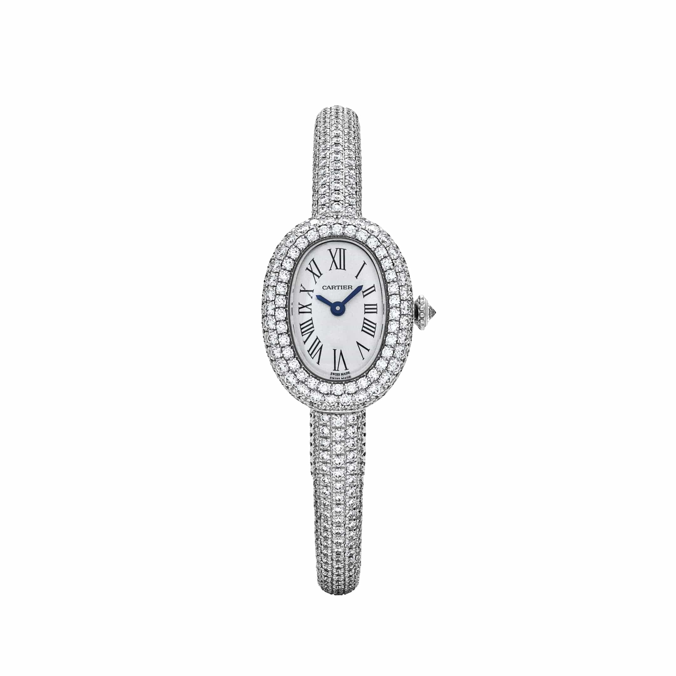 Cartier Baignoire Mini HPI01773 'Ladies' Rhodium-Finish White Gold Diamond Quartz (2025)