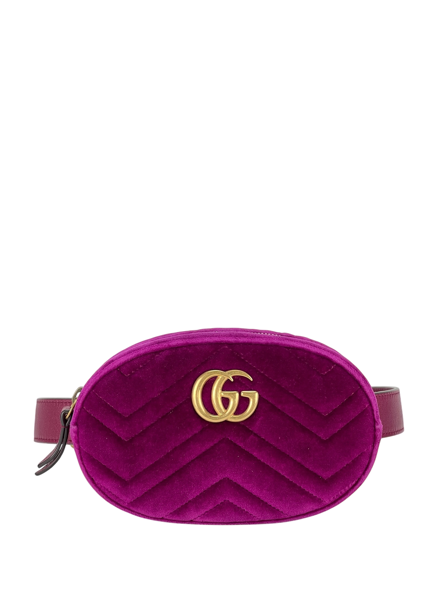 GUCCI - GG Marmont Matelasse Velvet Belt Bag Violet