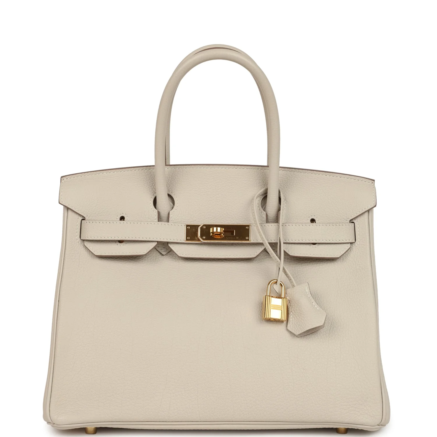 Pre-owned Hermes Birkin 30 Craie Togo Gold Hardware