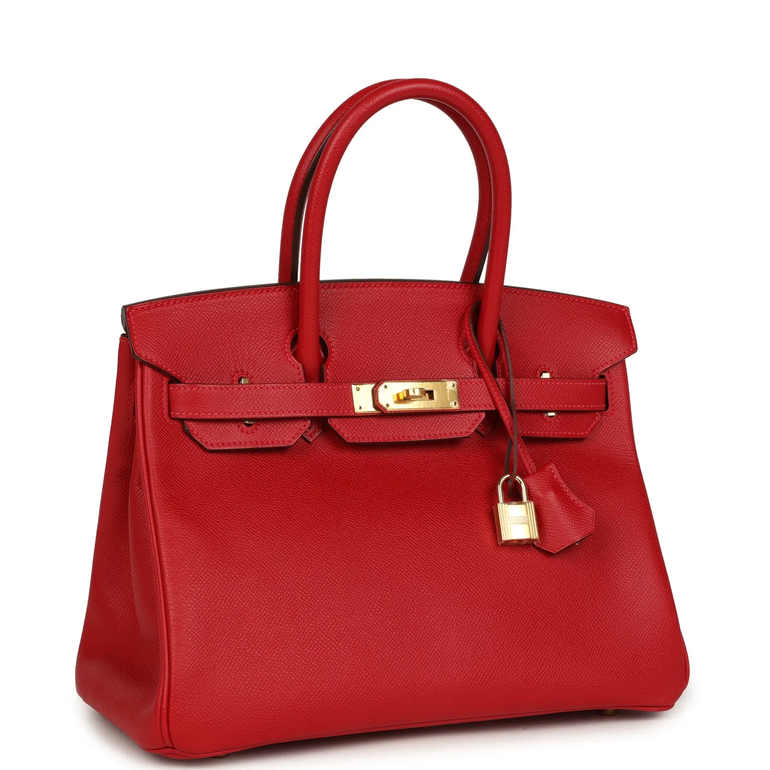 Pre-owned Hermes Birkin 30 Rouge Casaque Epsom Gold Hardware