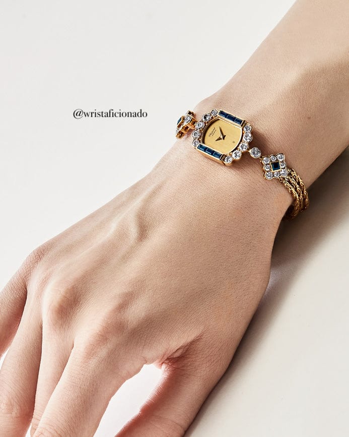 Chopard Vintage 'Ladies' Yellow Gold Blue Sapphire Diamond Watch