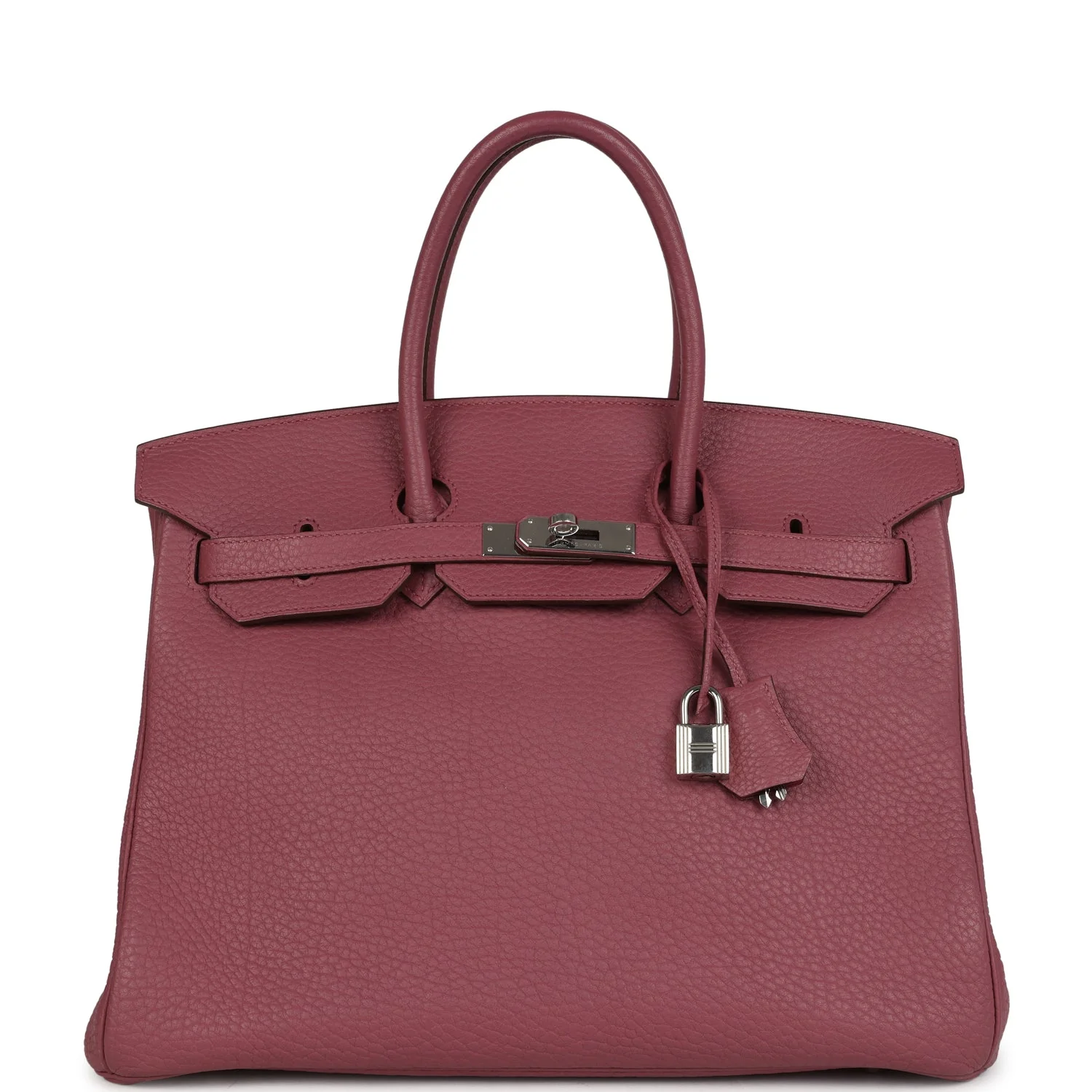 Pre-owned Hermes Birkin 35 Bois De Rose Fjord Palladium Hardware