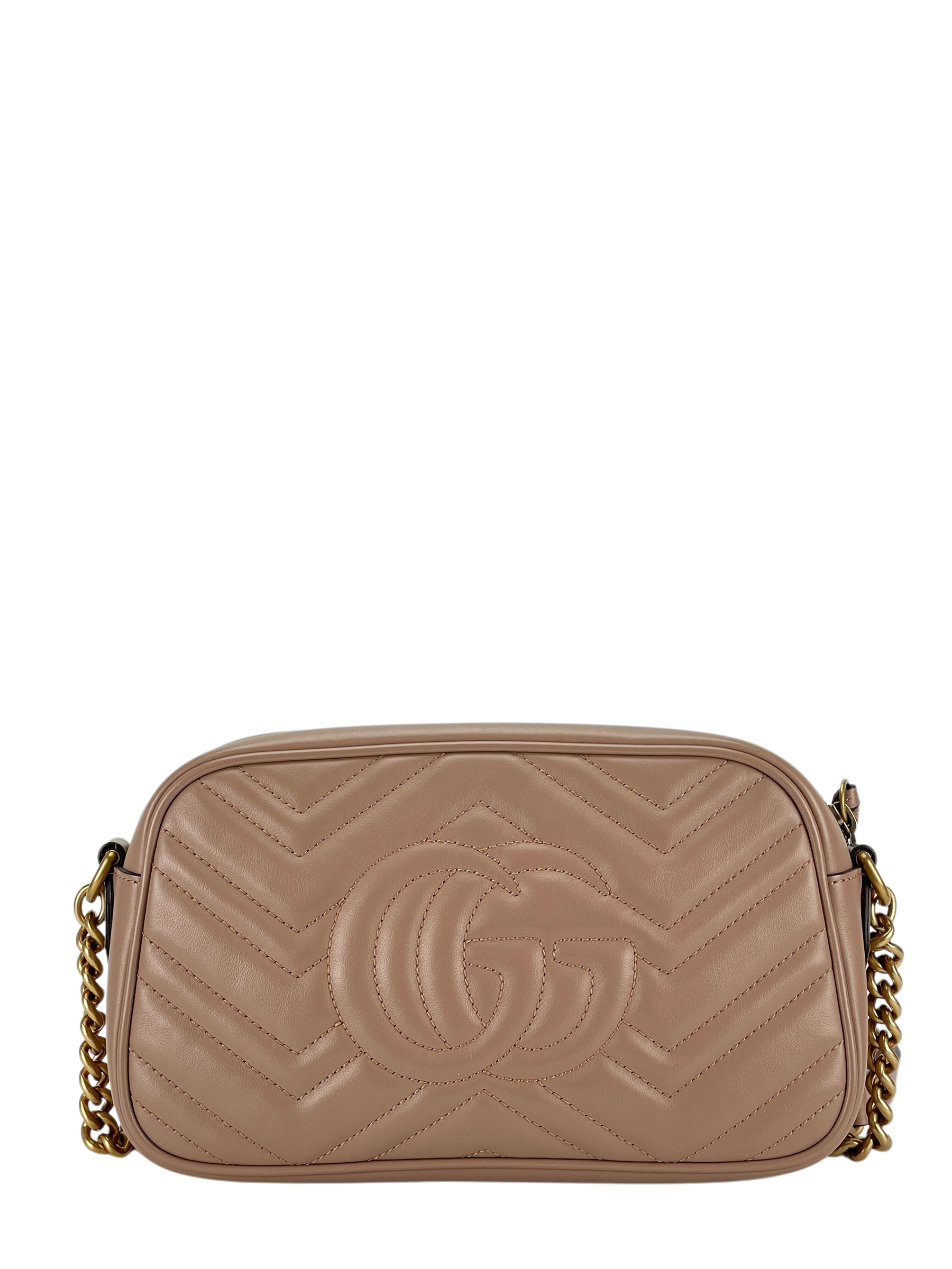 GUCCI - Beige GG Marmont Small Matelasse Camera Bag