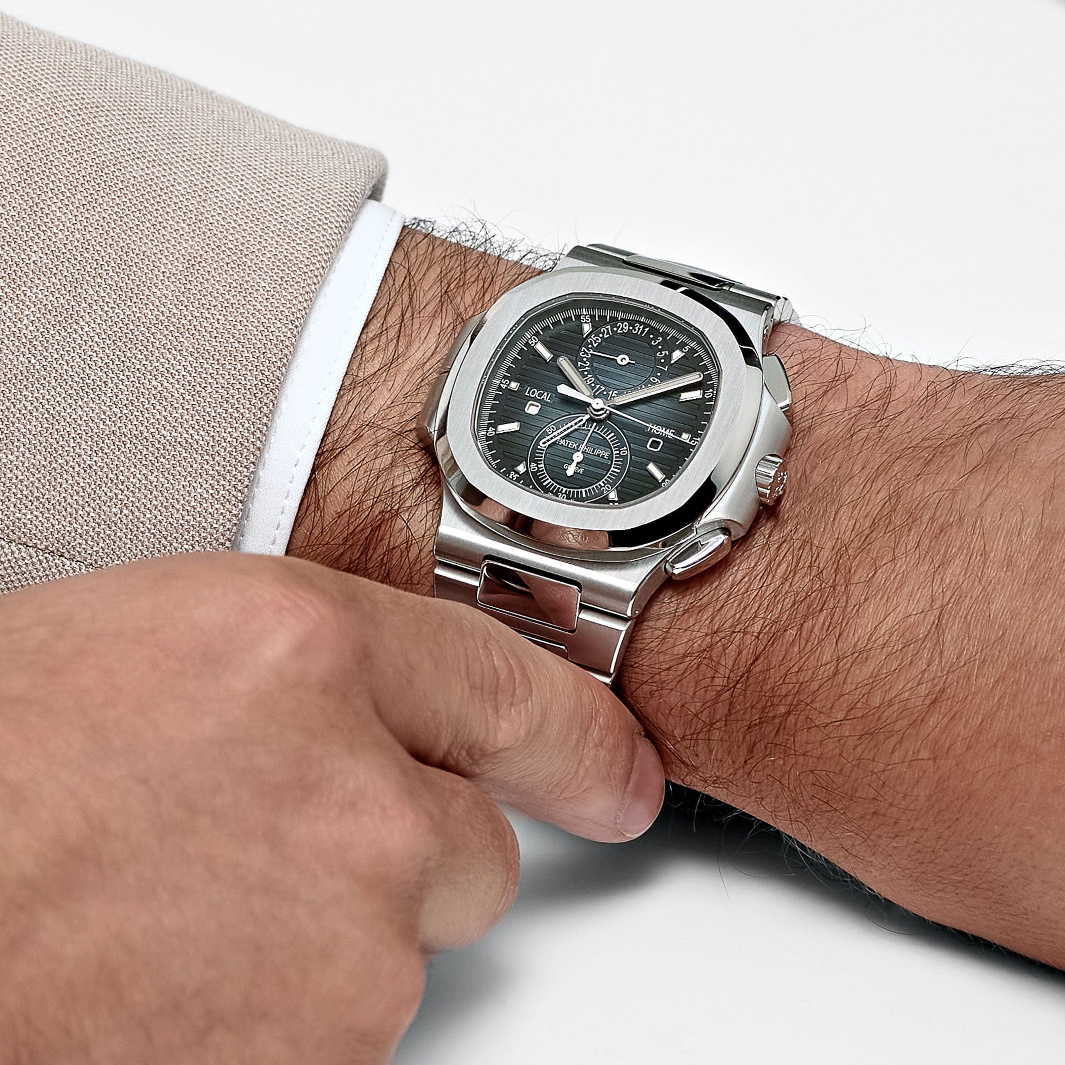 Patek Philippe Nautilus 5990/1A-011 'Travel Time' Flyback Chronograph Stainless Steel Blue Dial (2023)