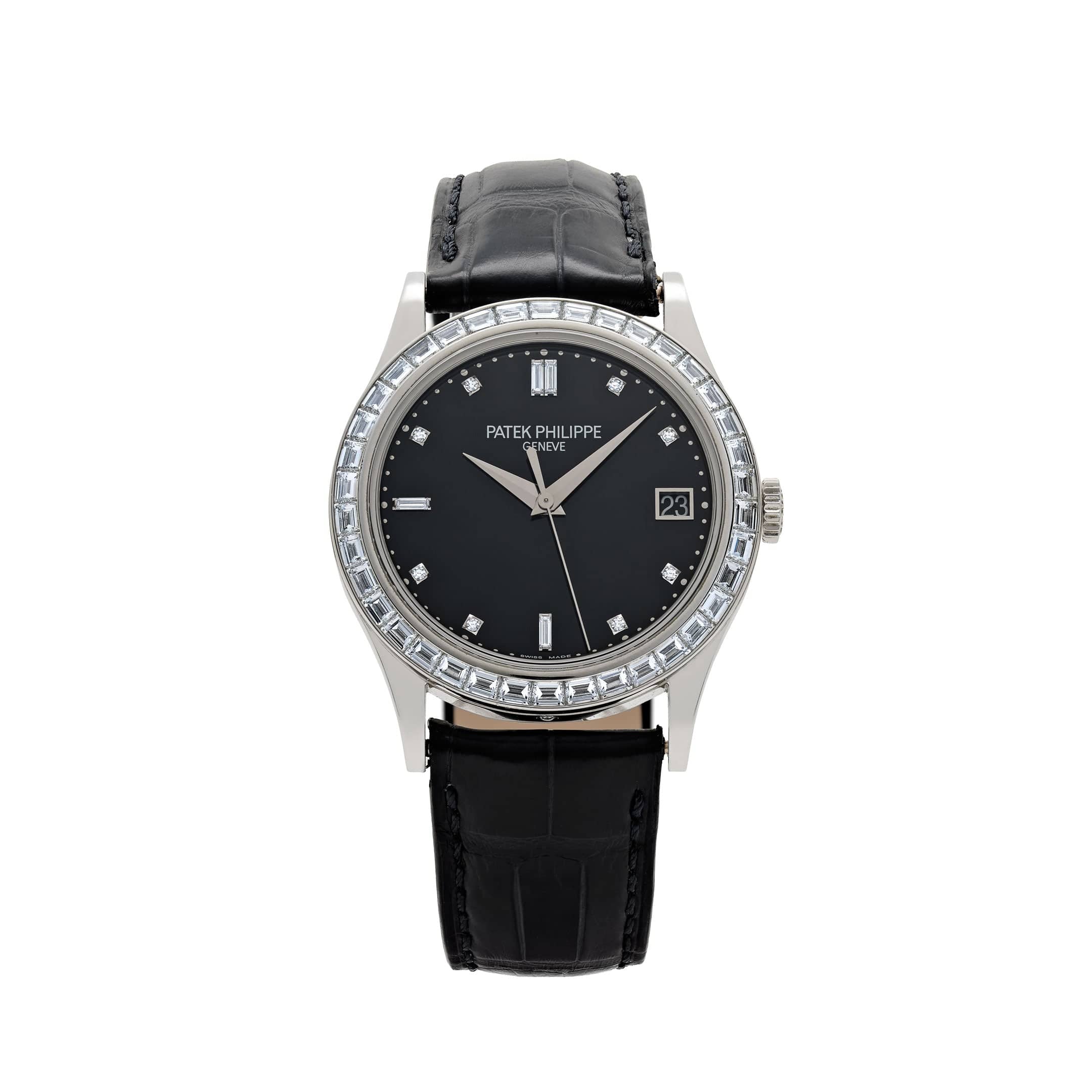 Patek Philippe Calatrava 5298P-012 Platinum Black Diamond Dial Diamond Bezel (2015)