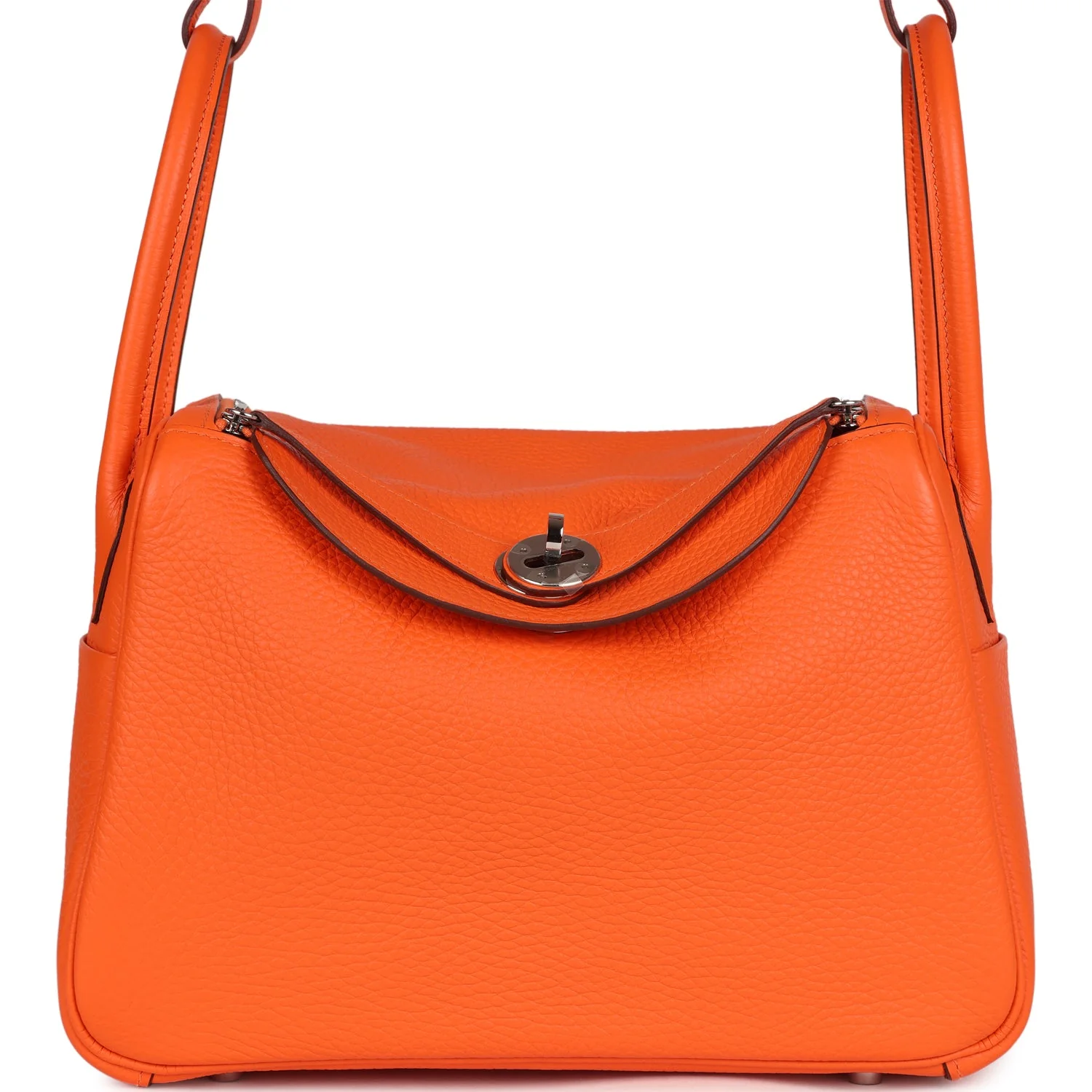Hermes Lindy 26 Orange Minium Clemence Palladium Hardware