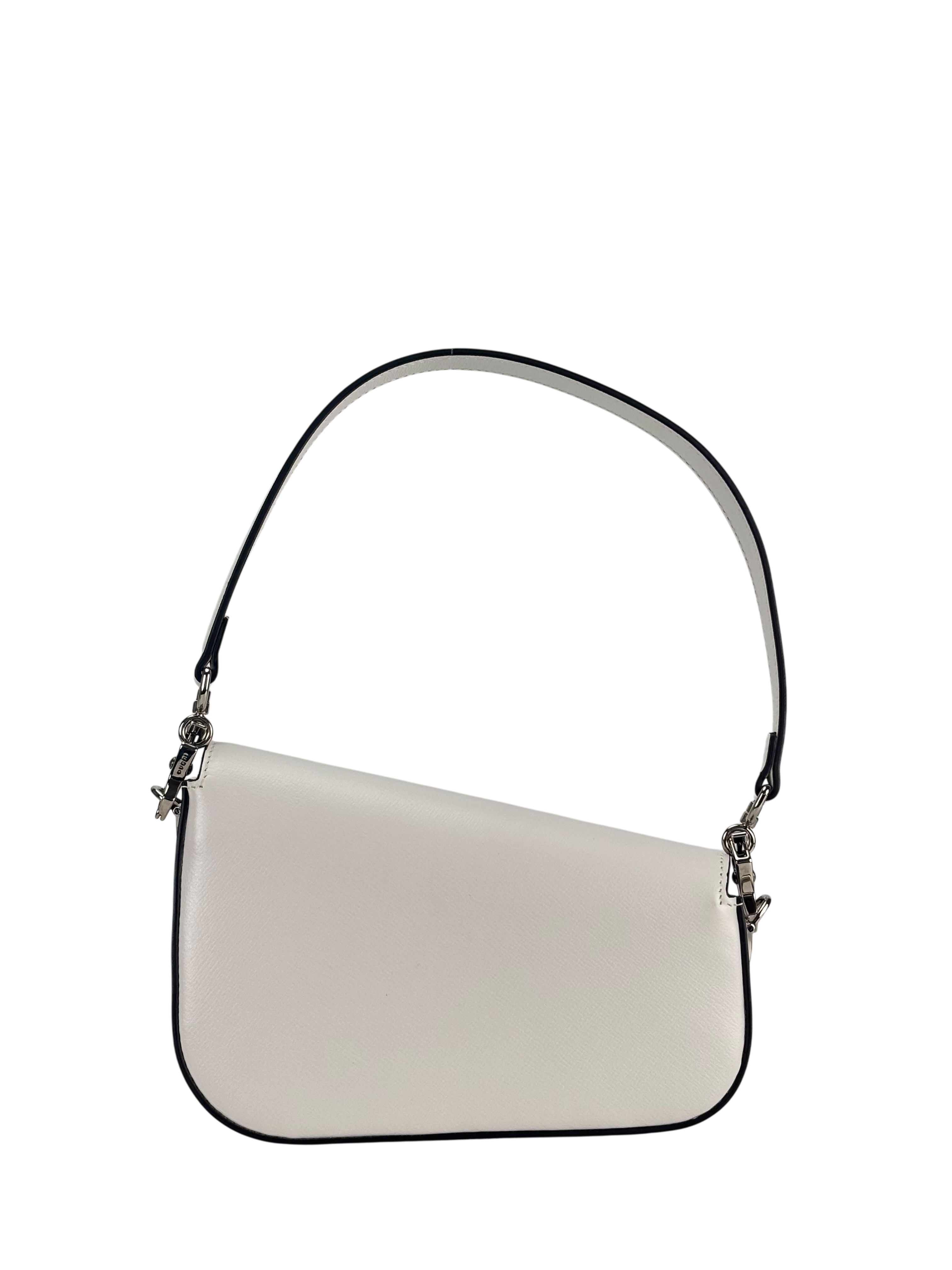 GUCCI - White Horsebit Leather 2-Way Shoulder Bag