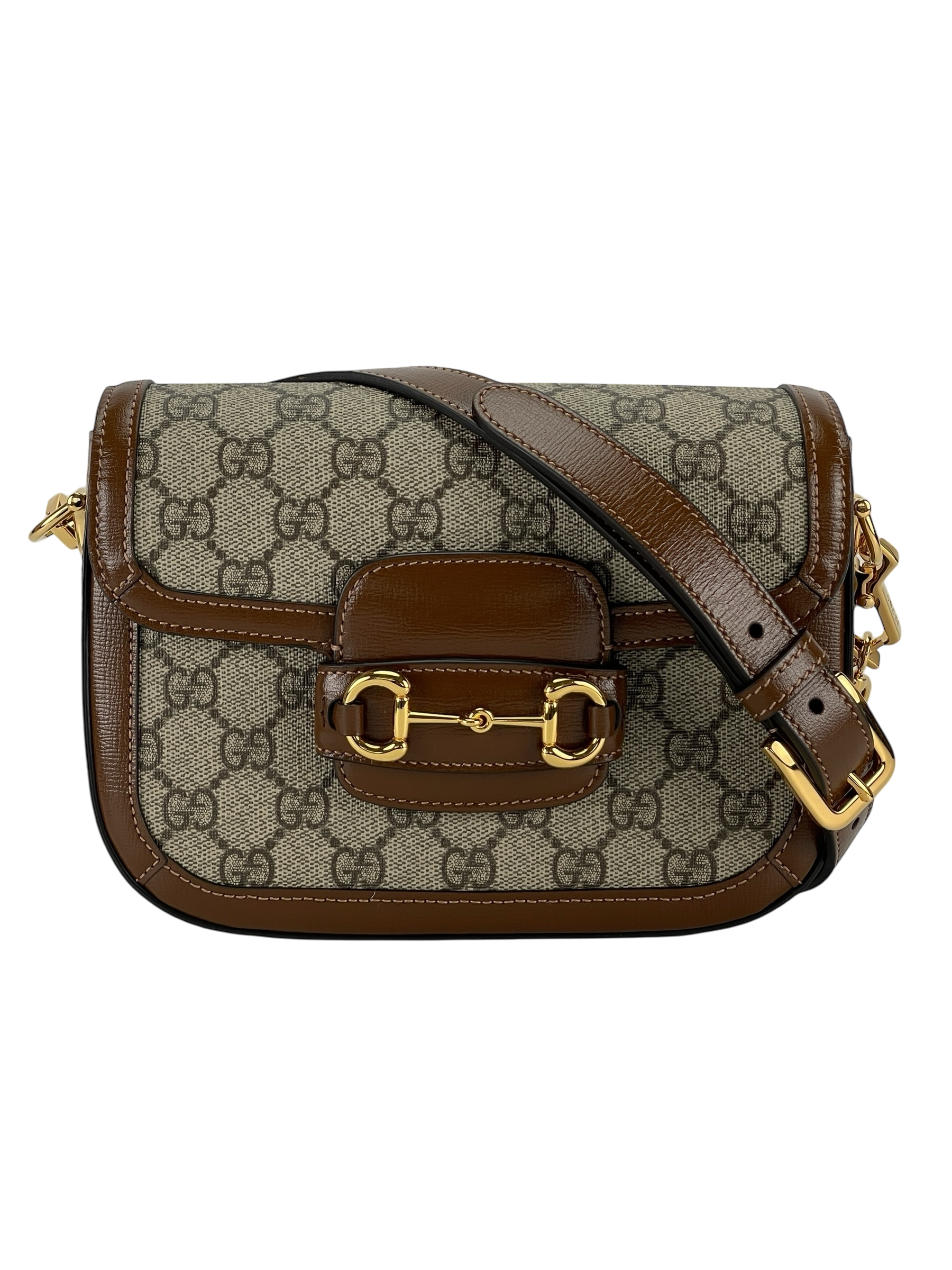 GUCCI - GG Supreme Fabric Leather Horsebit 1955 Bag
