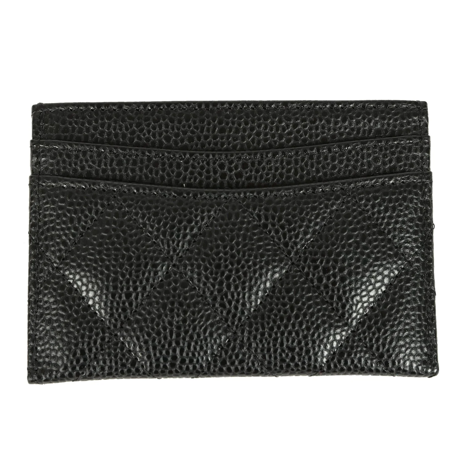 Chanel Classic Card Holder Wallet Black Caviar Gold Hardware