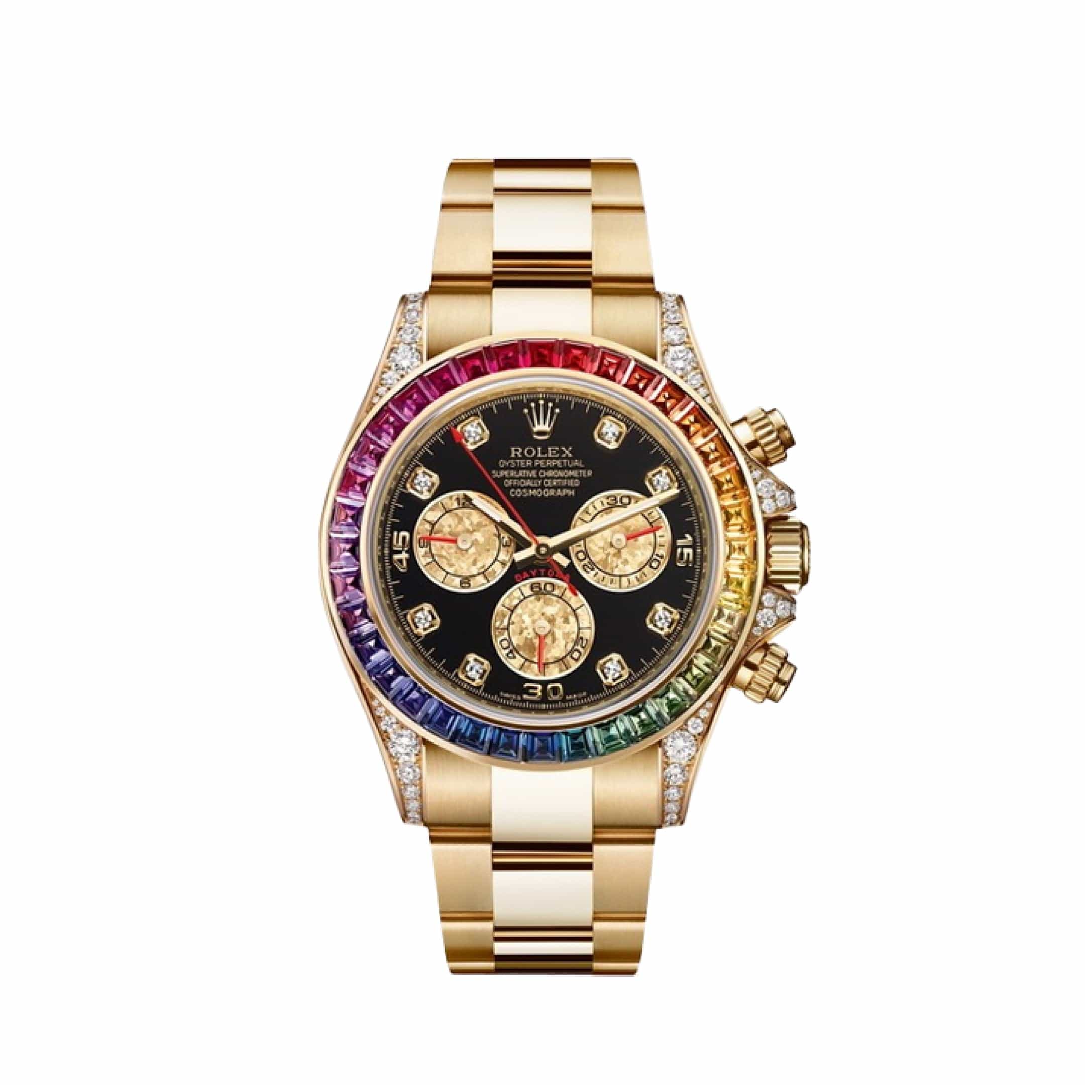 Rolex Daytona 116598RBOW 'Rainbow' Yellow Gold Black Dial Sapphire Bezel