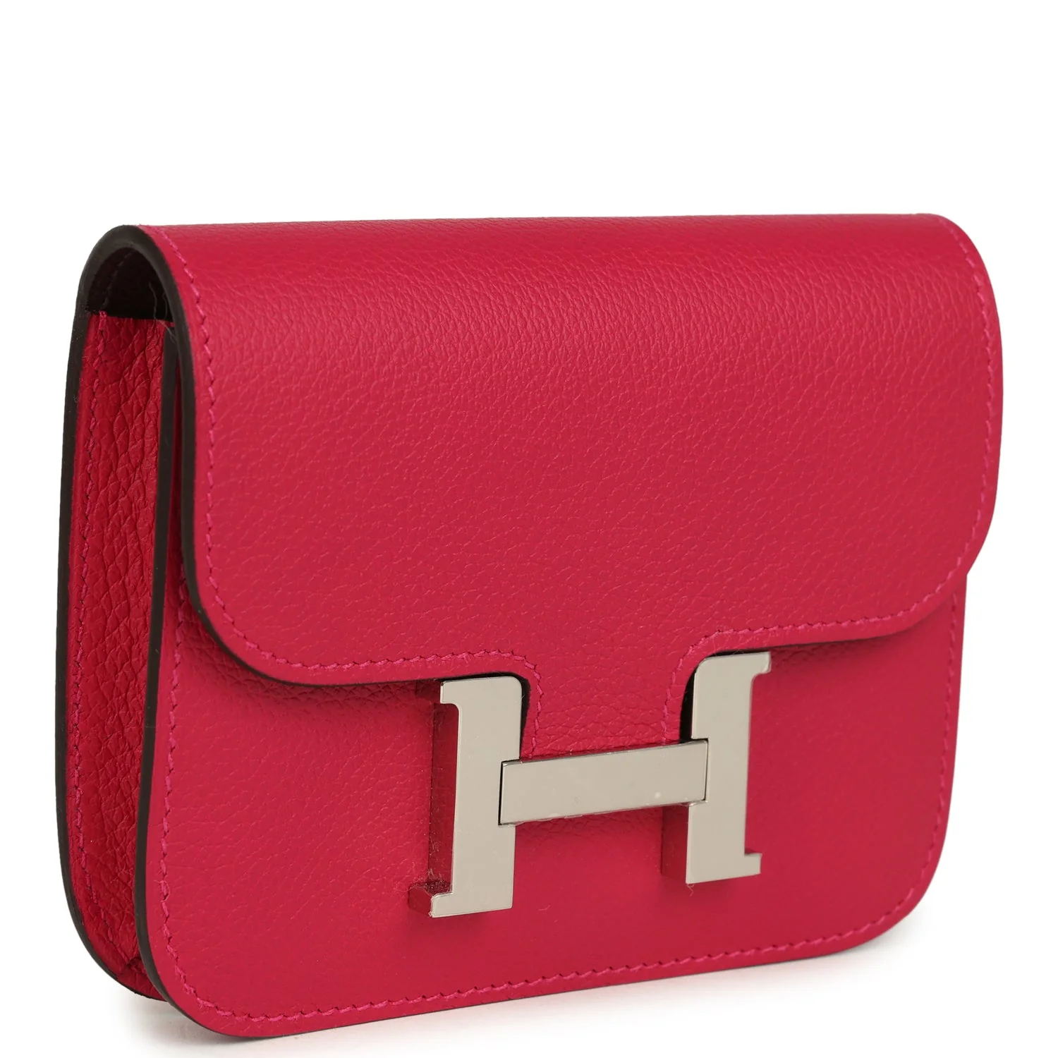 Hermes Constance Slim Wallet Framboise Verso Evercolor Palladium Hardware