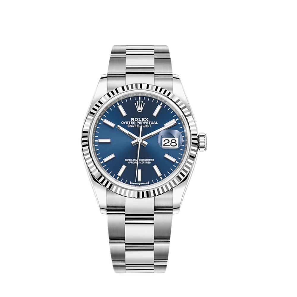 Rolex Datejust 36 126234 White Gold Stainless Steel Blue Dial Oyster