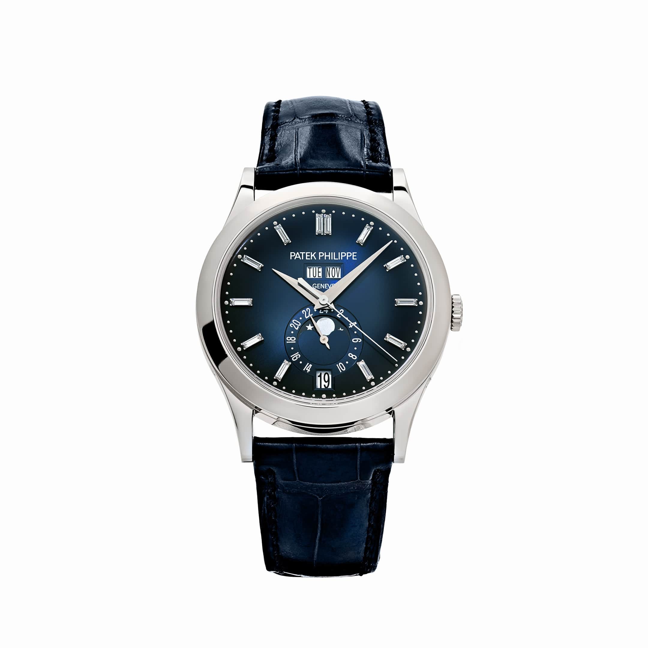 Patek Philippe Complications 5396G-017 Annual Calendar Moon Phases White Gold Blue Dial (2025)