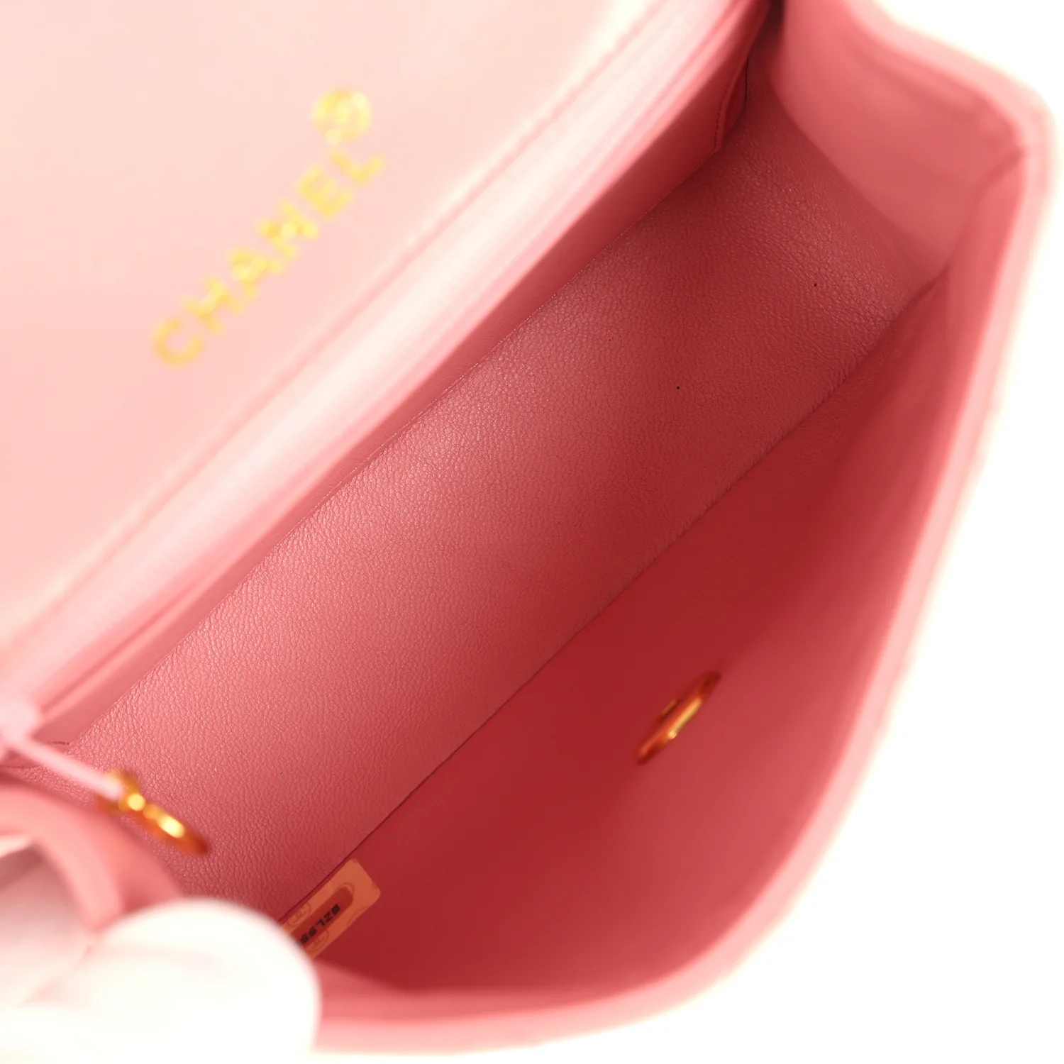 Vintage Chanel Mini Square Flap Dark Pink Lambskin Gold Hardware