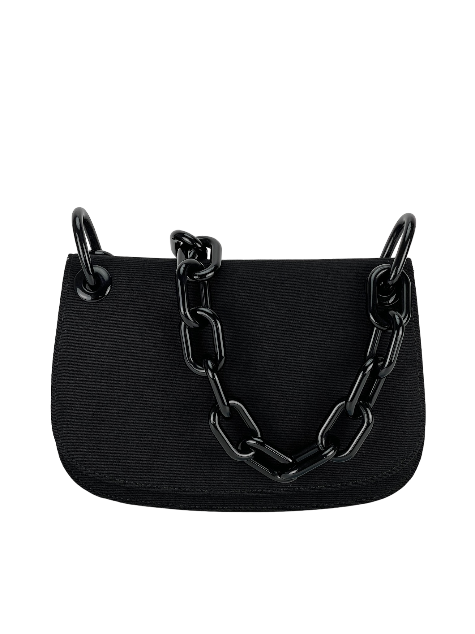 PRADA - Triangle Logo Chunky Chain Shoulder Bag