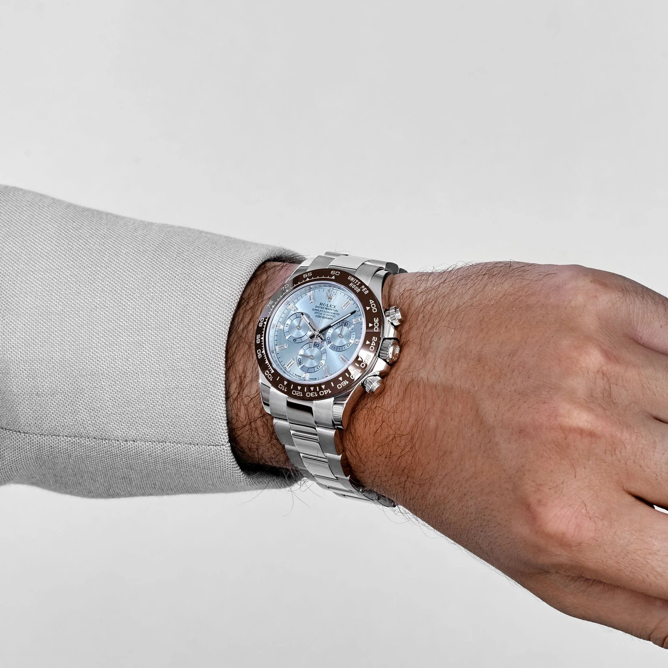 Rolex Daytona 116506 Platinum Ice Blue Baguette Diamond Dial