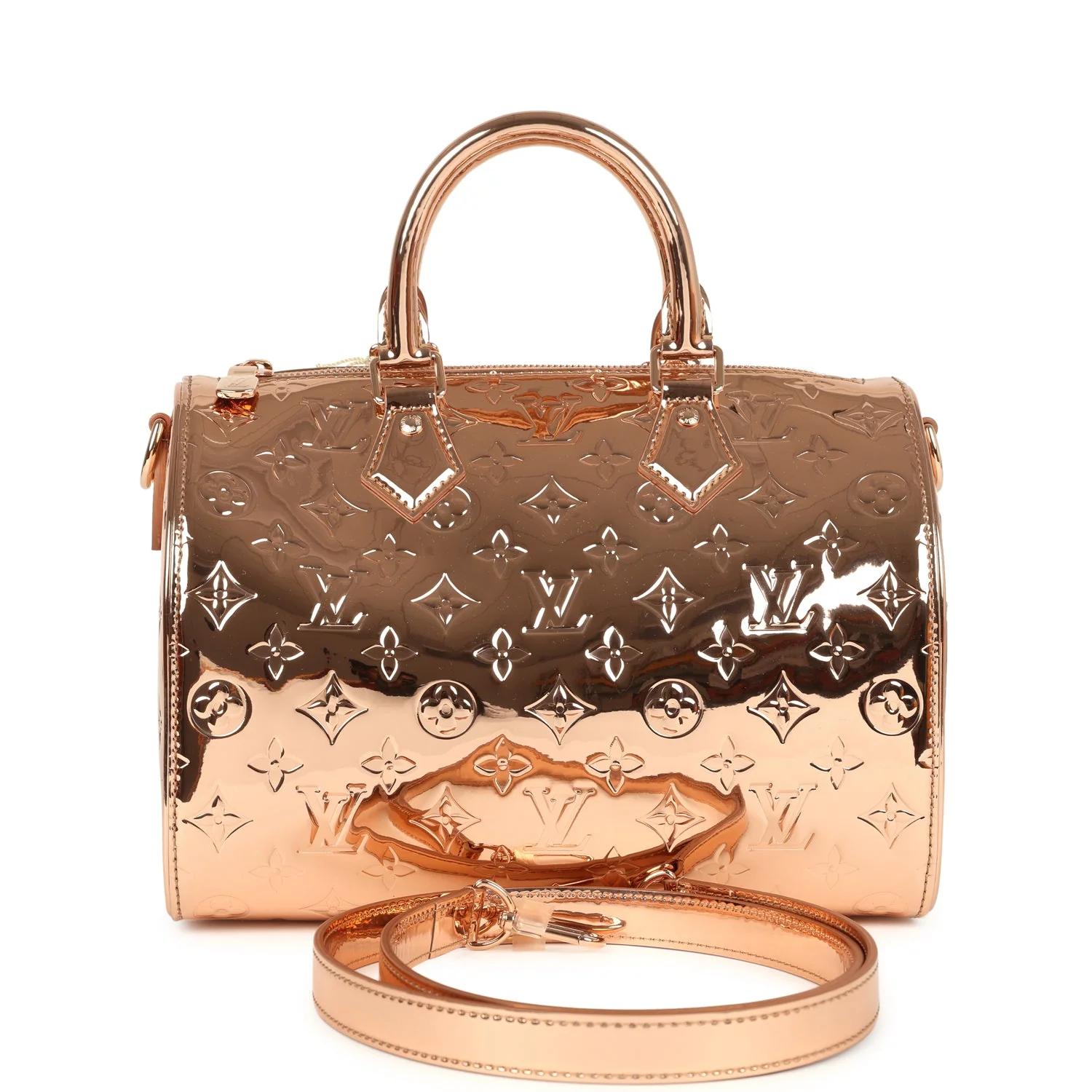Louis Vuitton Speedy 25 Bandouliere Copper Monogram Miroir Rose Gold Hardware